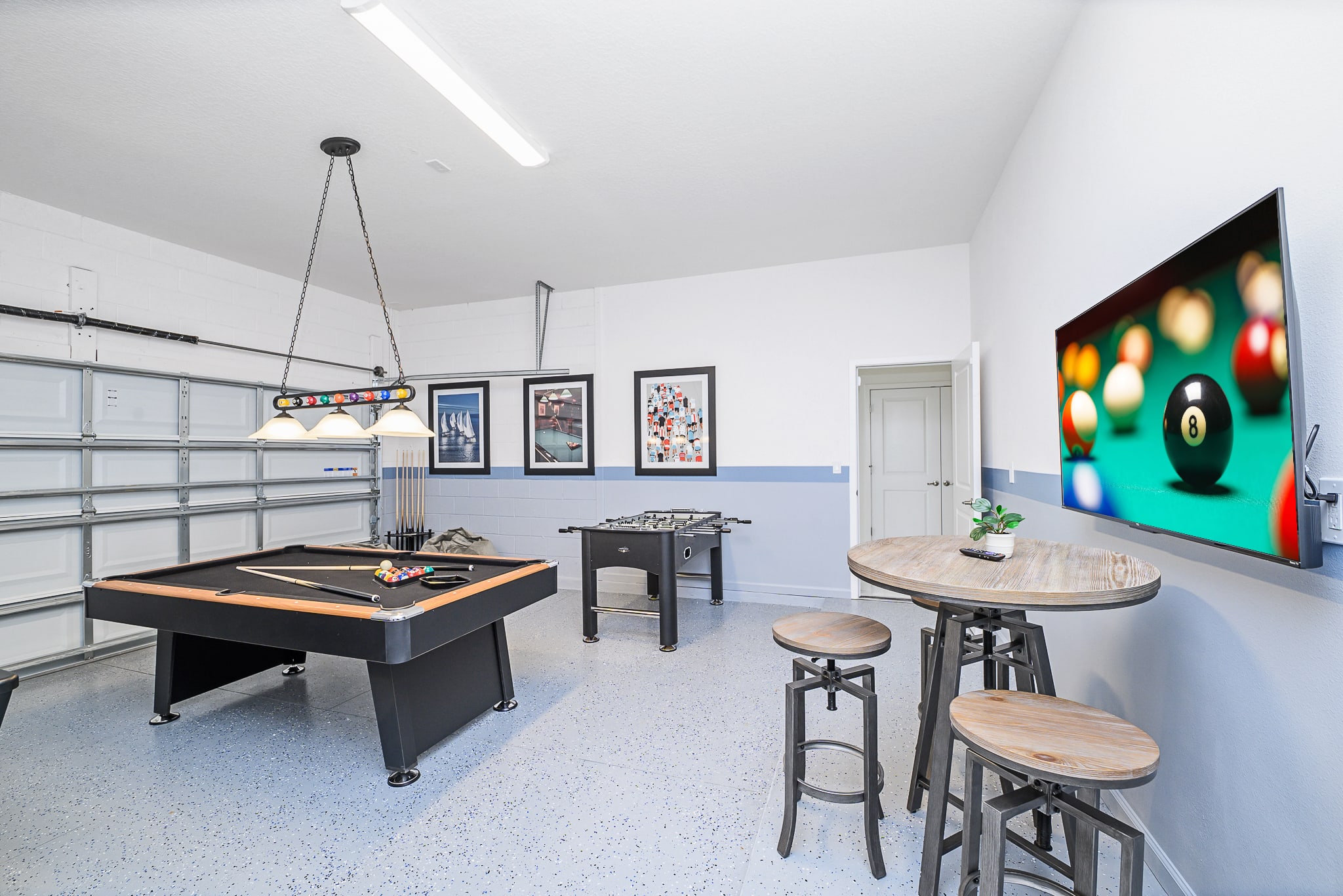 Private Games Room with Air Hockey, Pool Table and Foosball