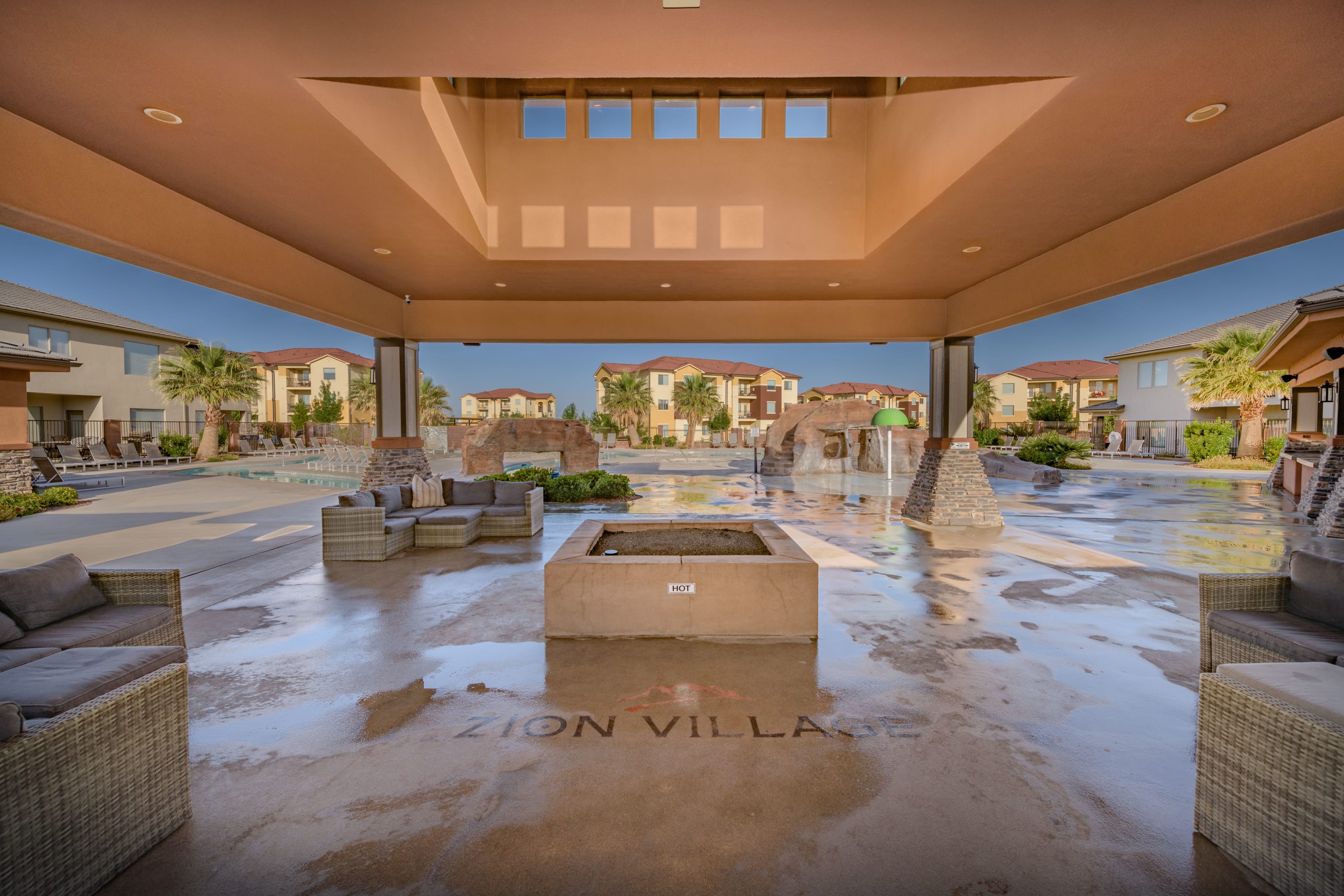 Shared fire pit and seating