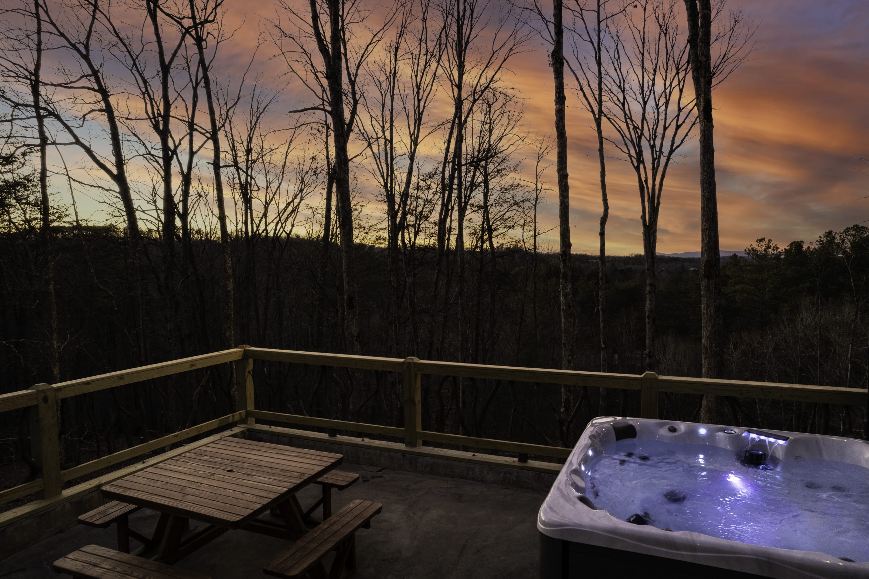 Our 6 seater hot tub is always well maintained and ready for our guests