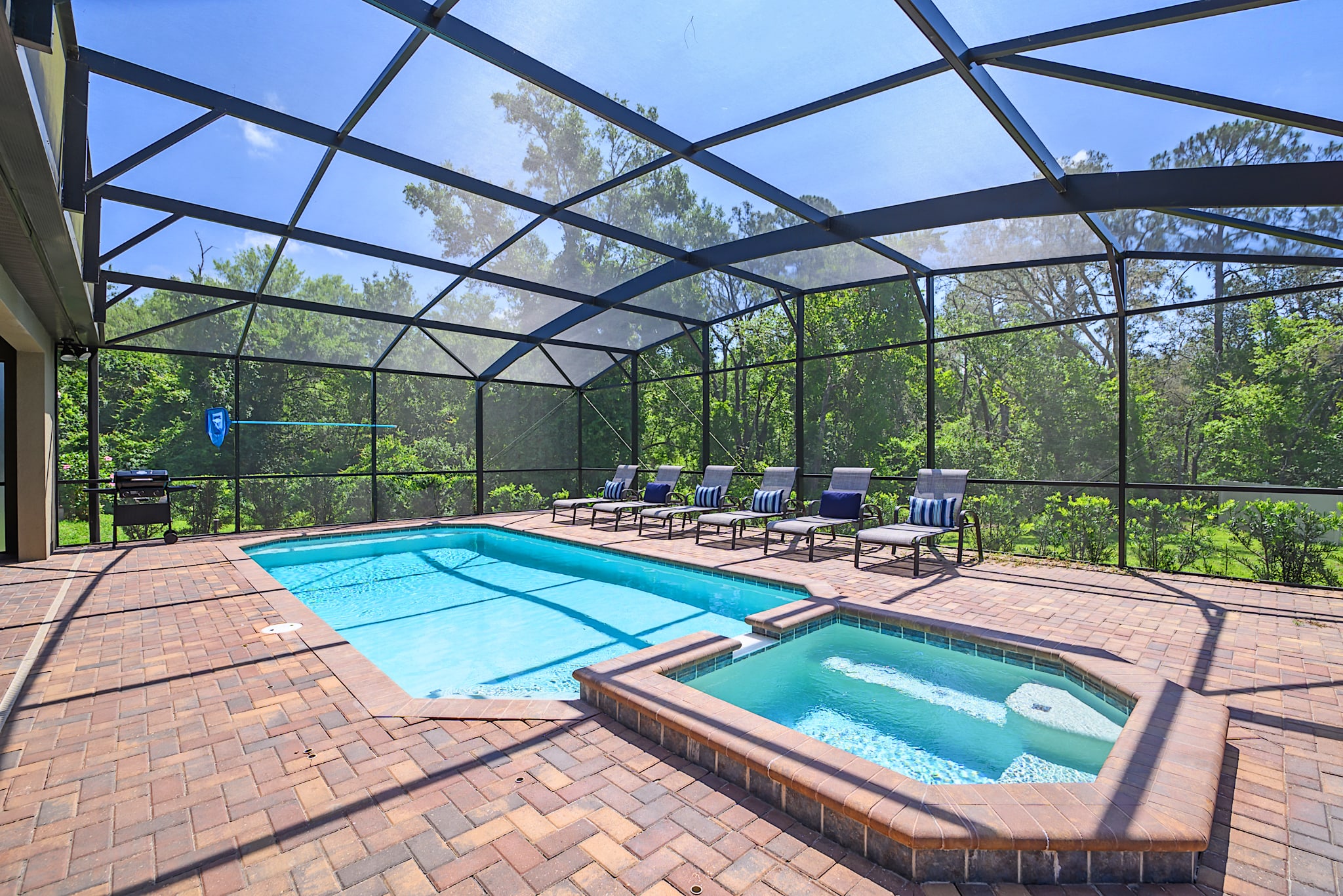 Pool Home Private Oasis Surrounded by Lush Plants