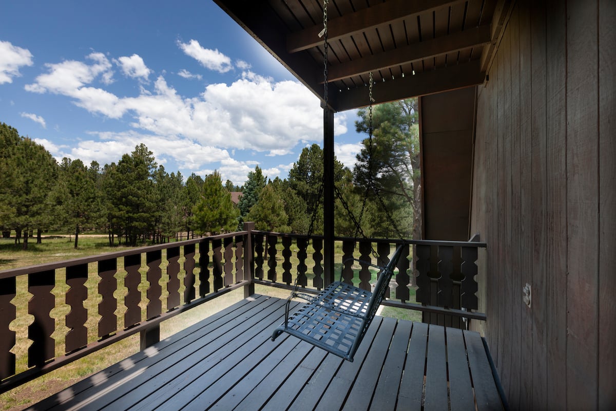 Check out our other porch pics, we have some great views of the Rockies from the property.