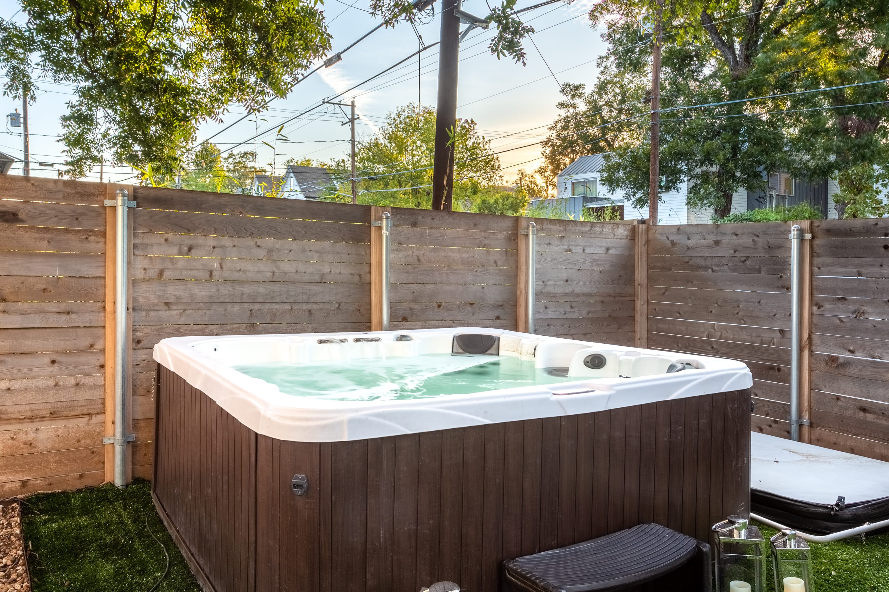 Private Hot Tub in The Backyard