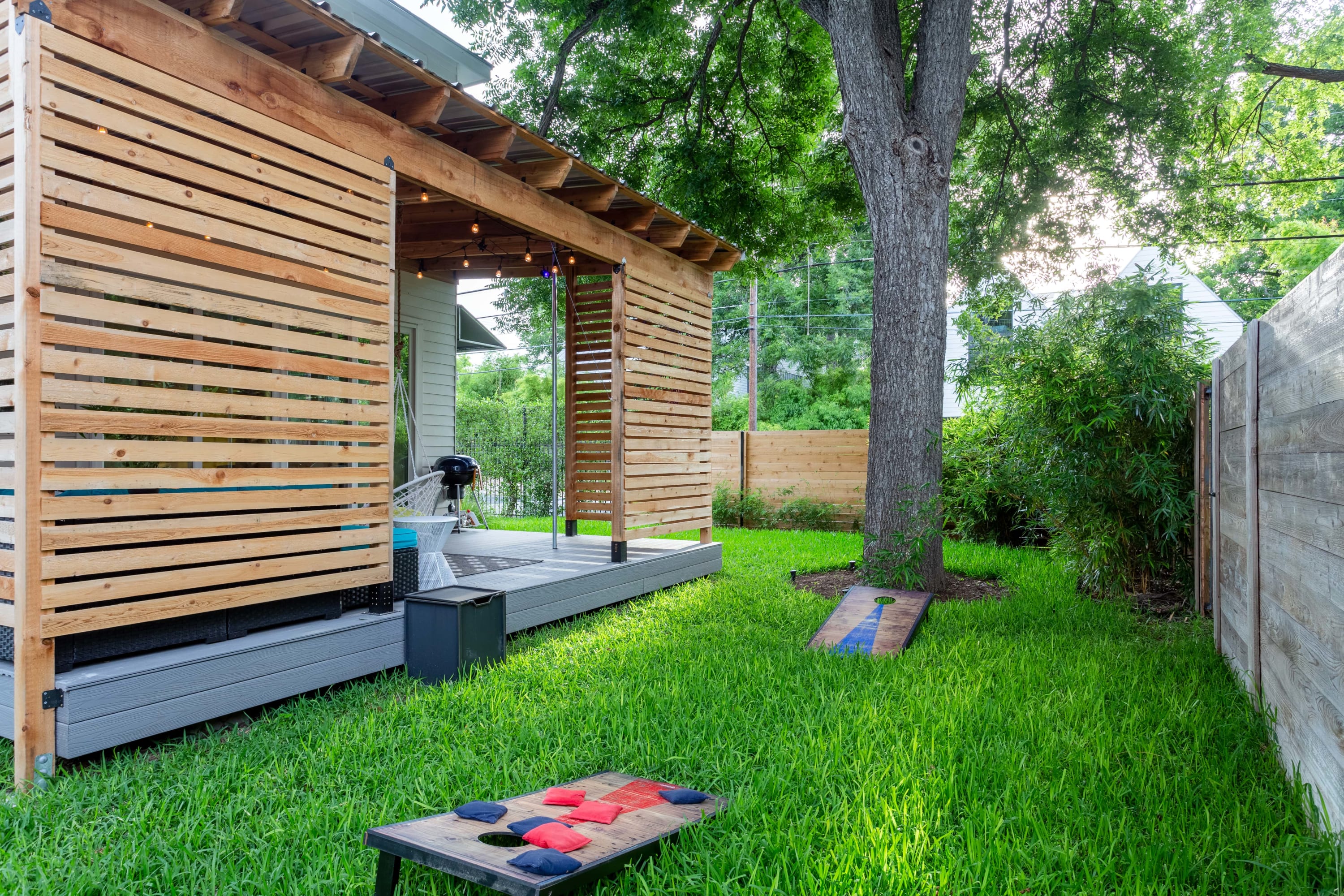 Spacious Backyard With Fun Outdoor Games