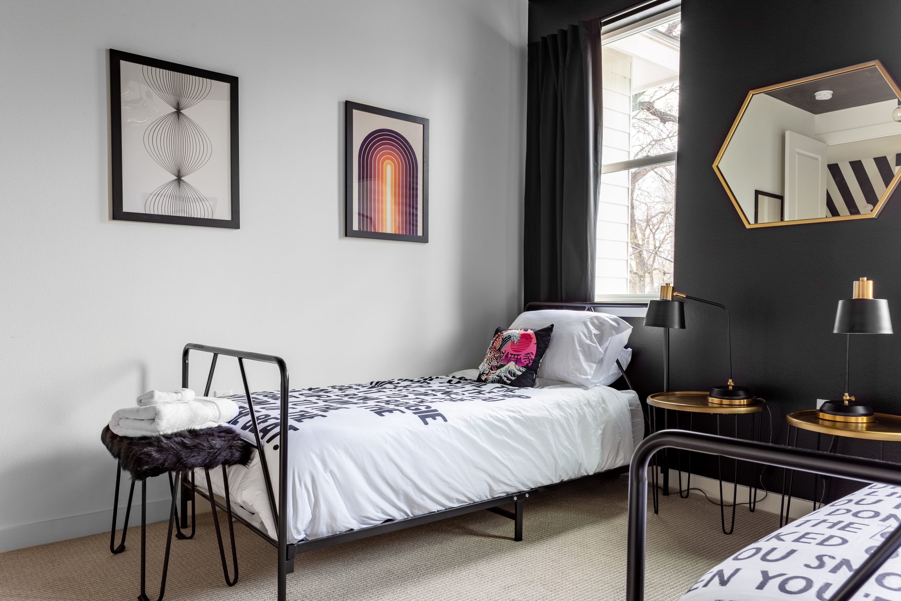 Cozy Twin Bedroom With Natural Light