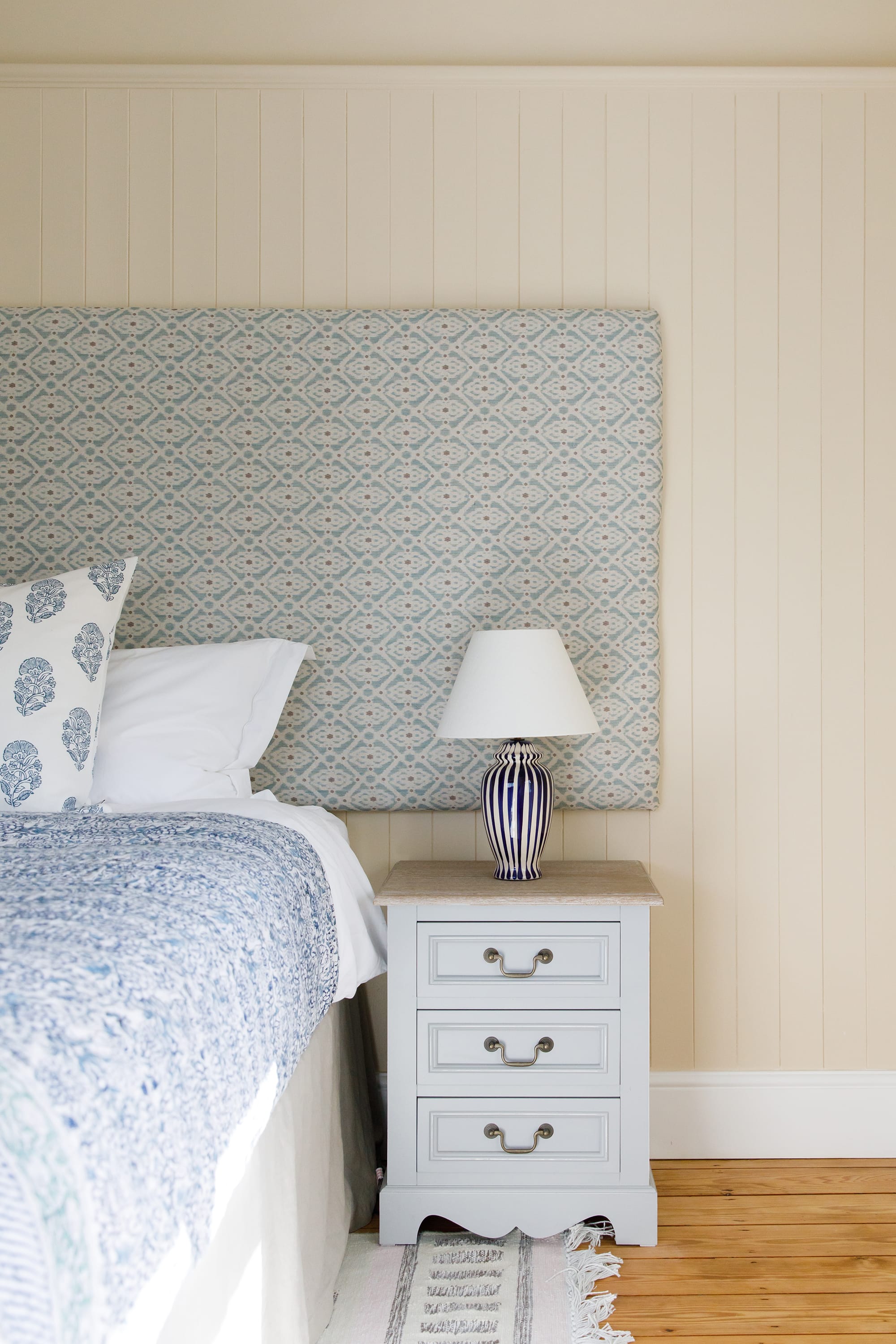 In all our bedrooms you will find bedside tables with lamps.