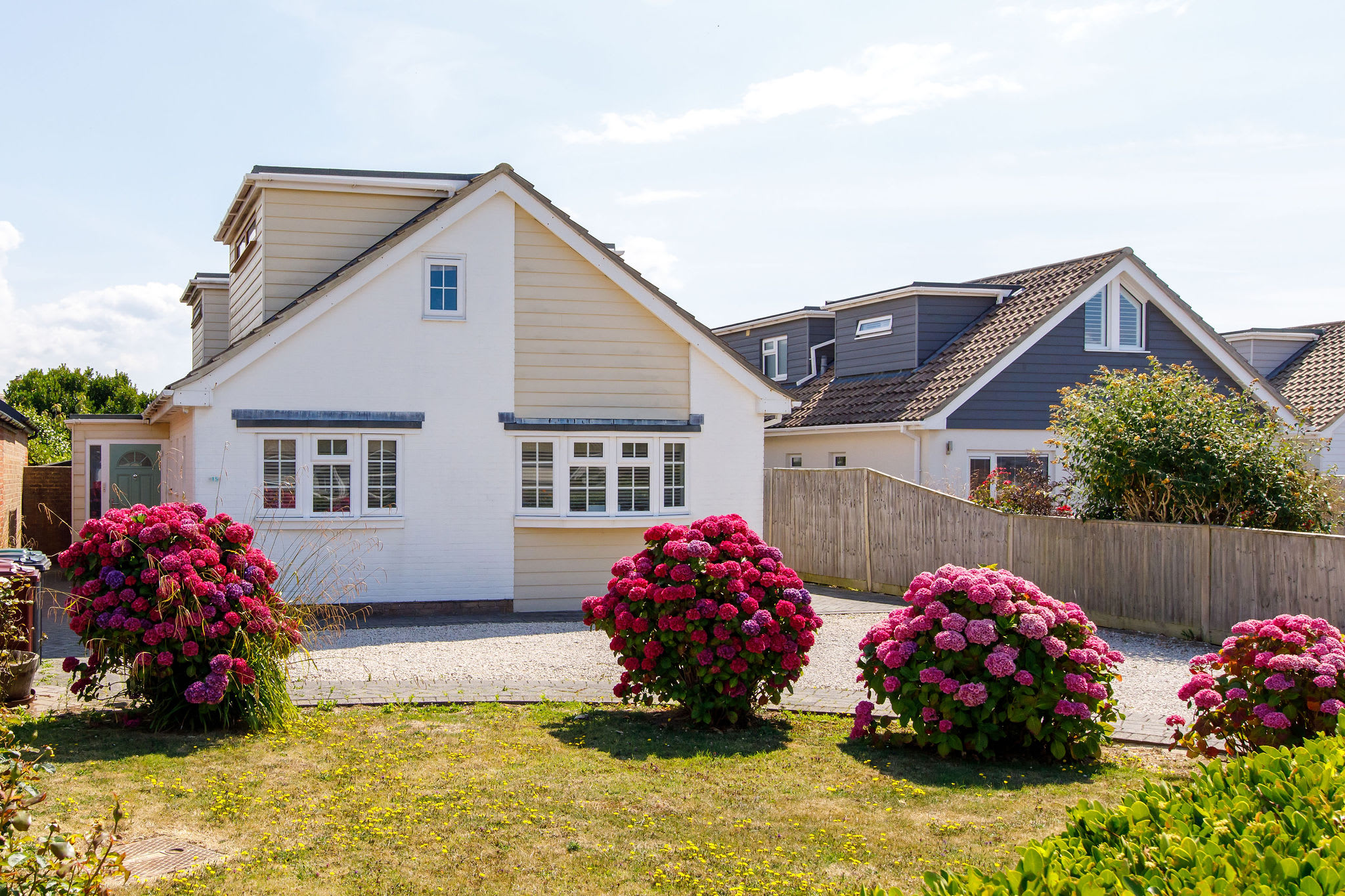 The house has plenty of parking on the private driveway.