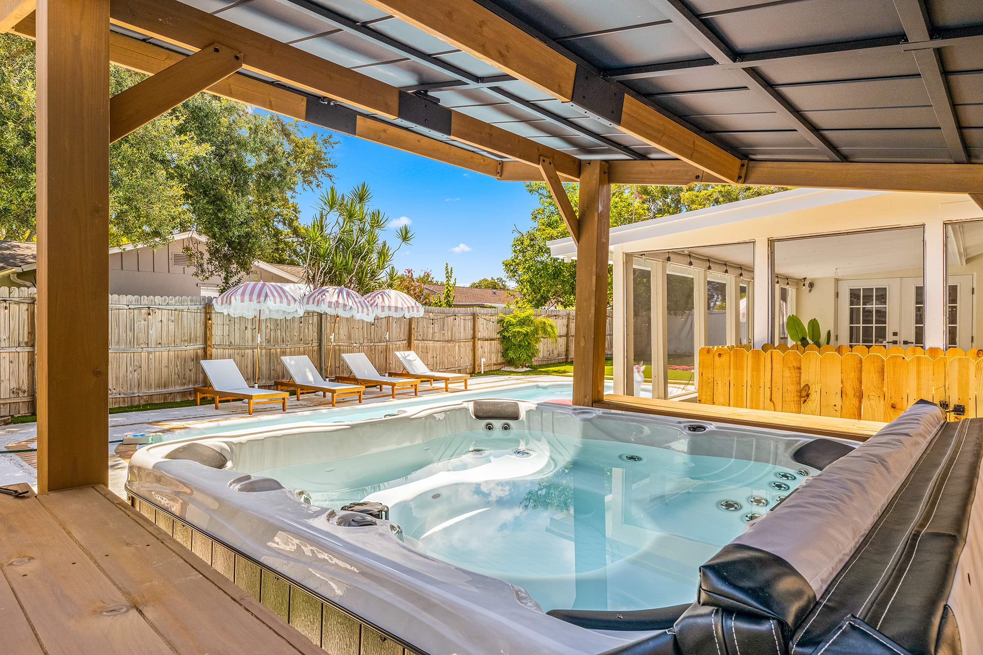 Did someone say hot tub? Soak in our 6 person hot tub
