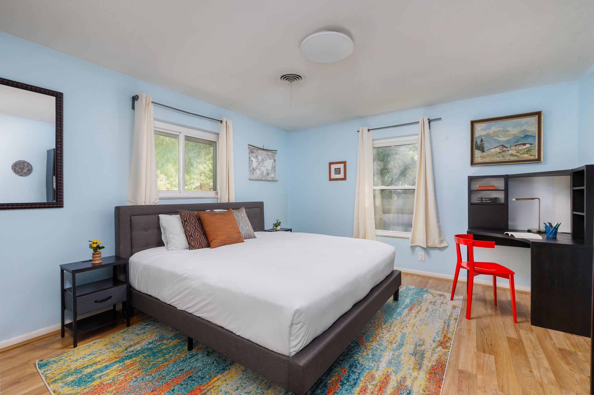 Large King Bed with Desk