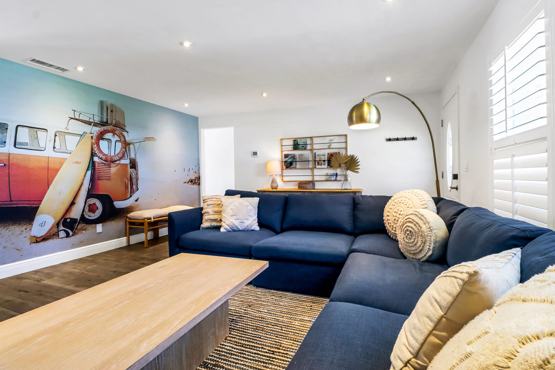 Huge plush sectional in the living room