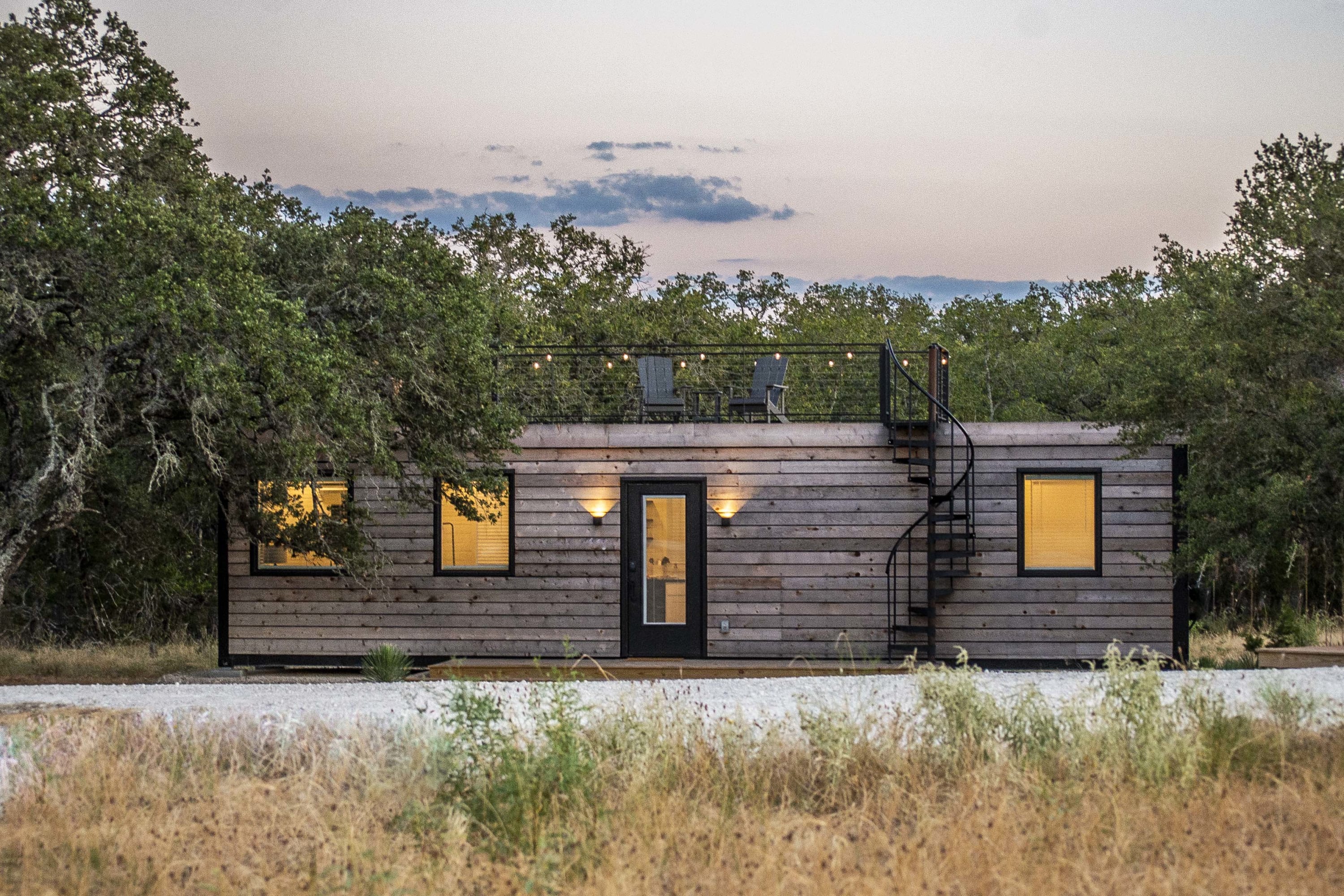 The Texas Longhorn-Luxe CargoHome | Rooftop patio — Fredericksburg, TX — vacation rental