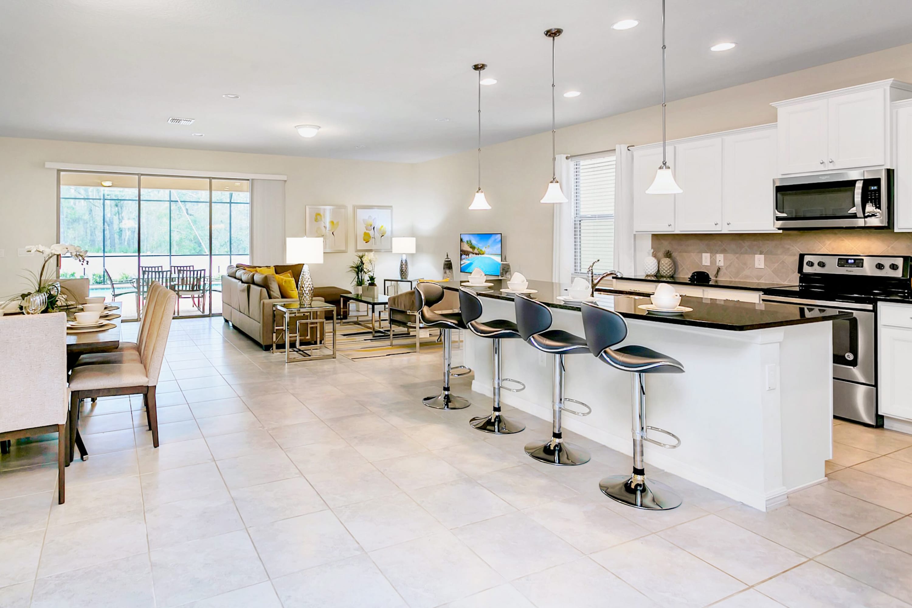 Beautiful open concept design offers spacious living area.