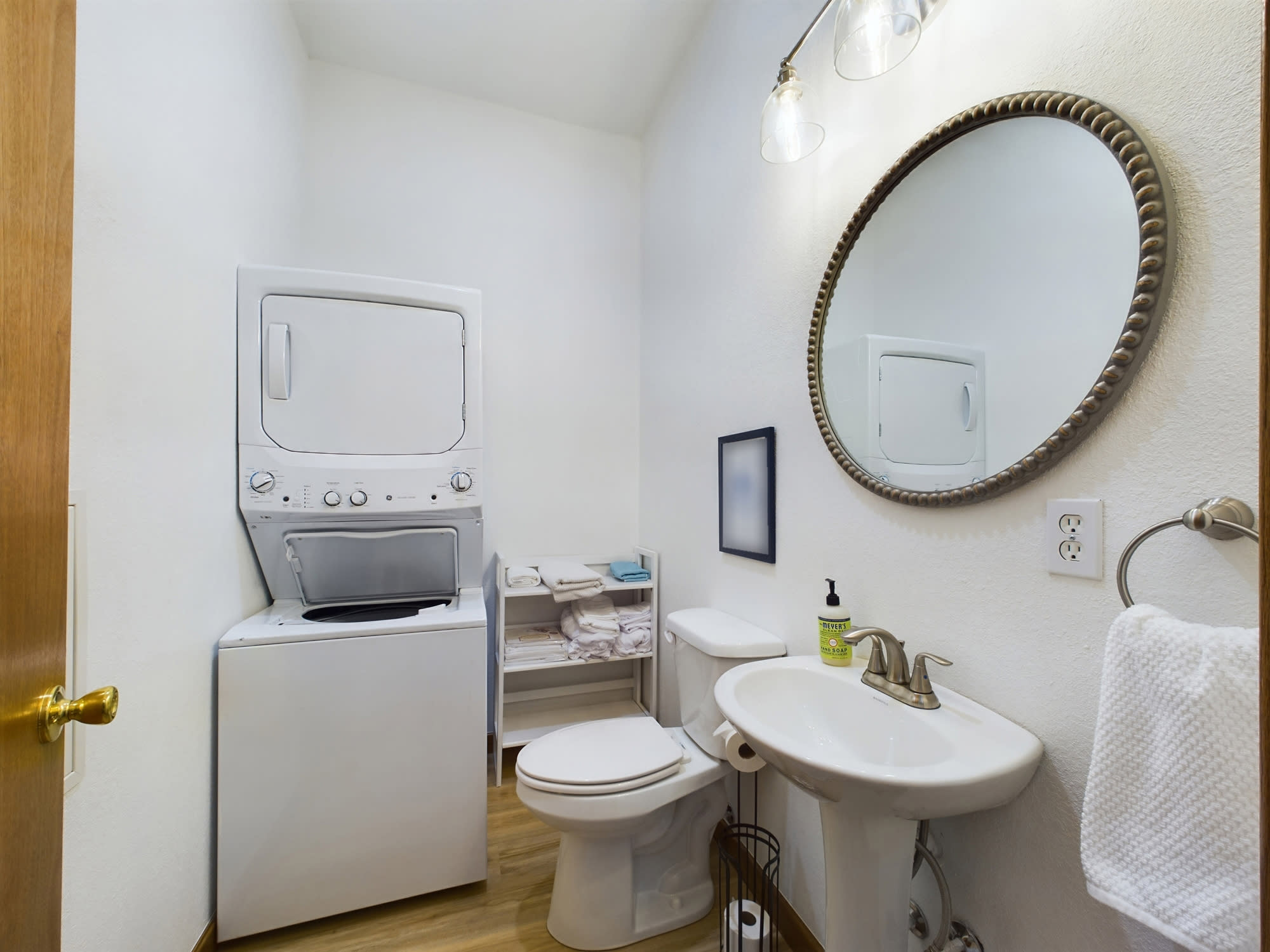 basement powder room and laundry