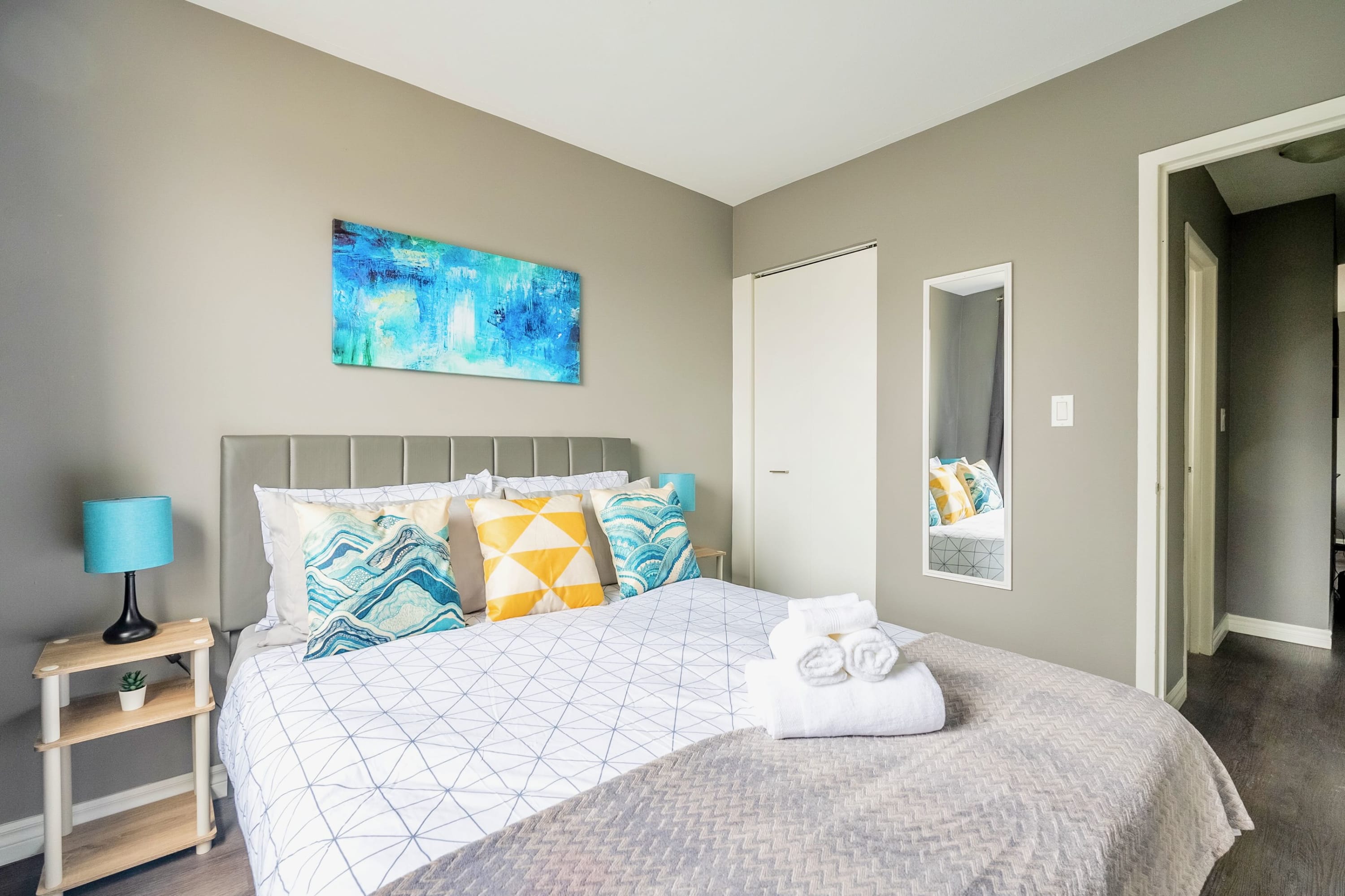 Spacious Bedroom With Queen Size Bed And Lots Of Natural Light