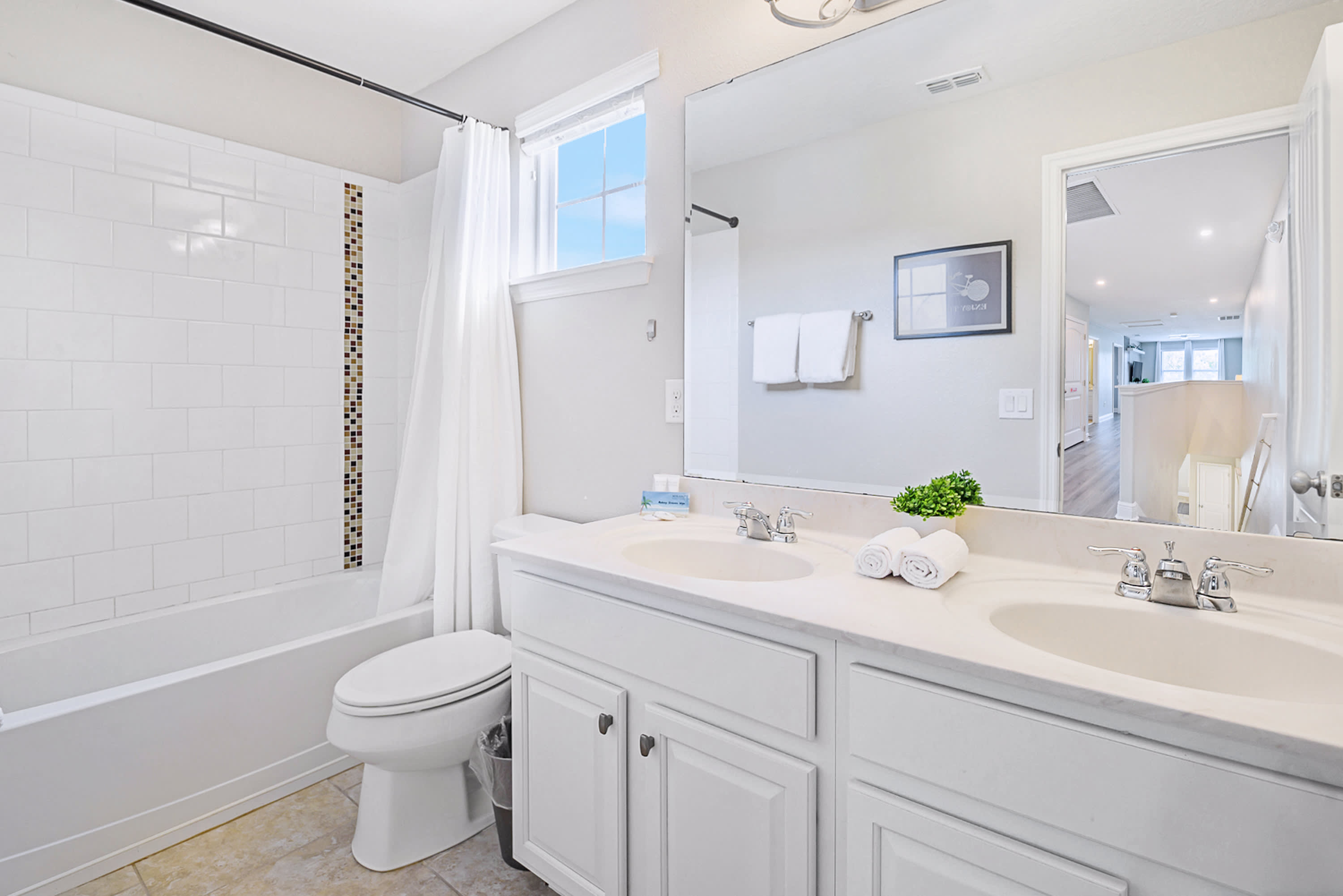 Upstairs Bathroom with Shower-in-Tub Design
