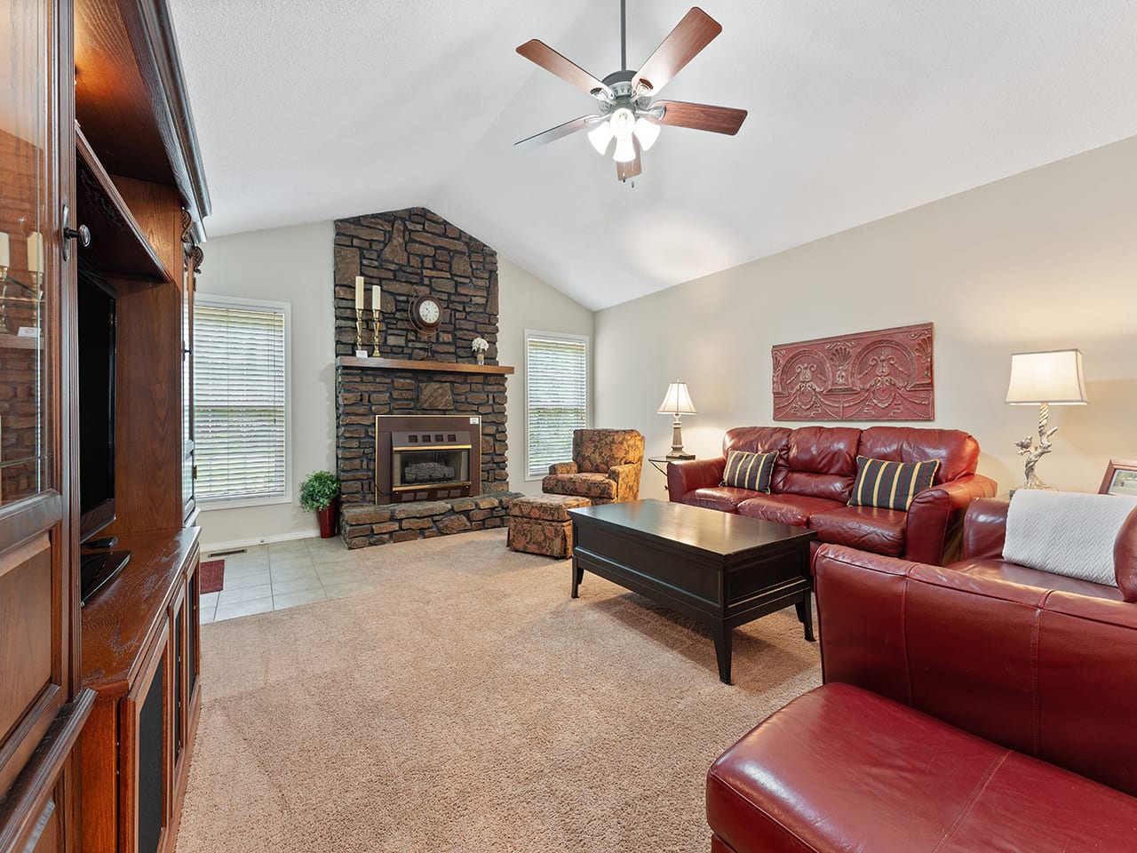 Living room is spacious and cozy