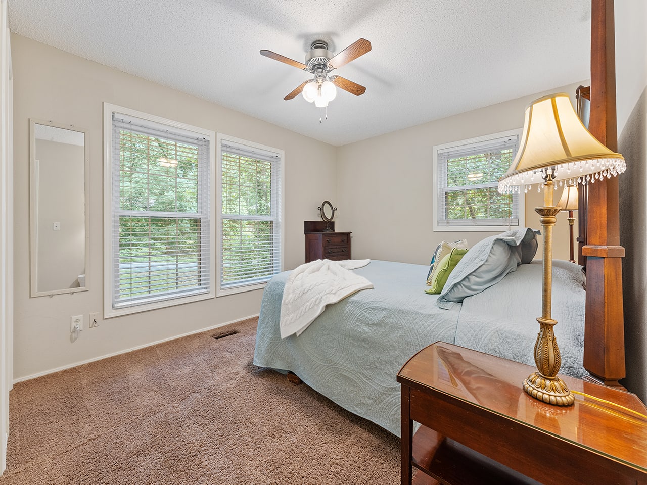 Large windows provide ample natural light