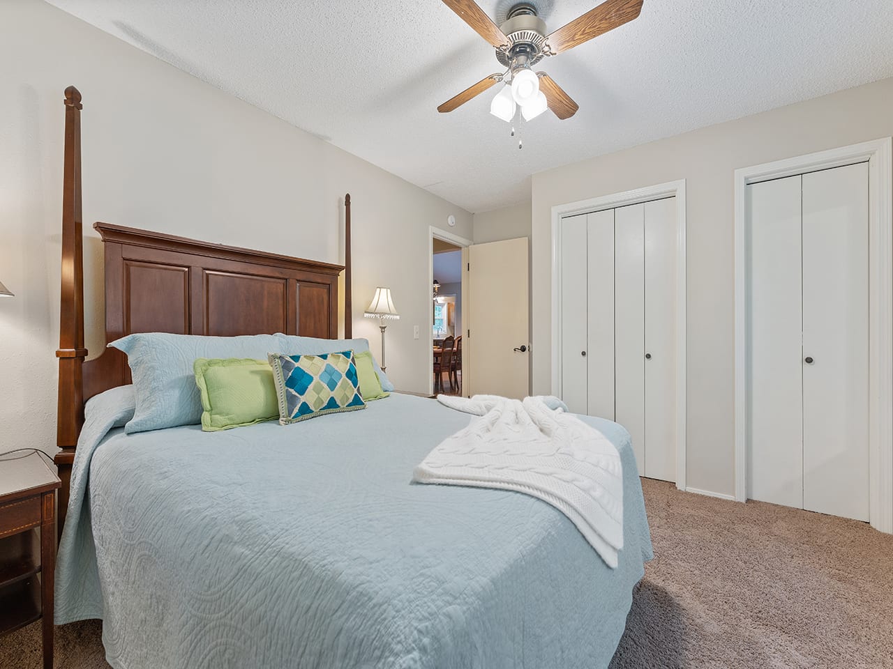 The second bedroom provides a queen mattress