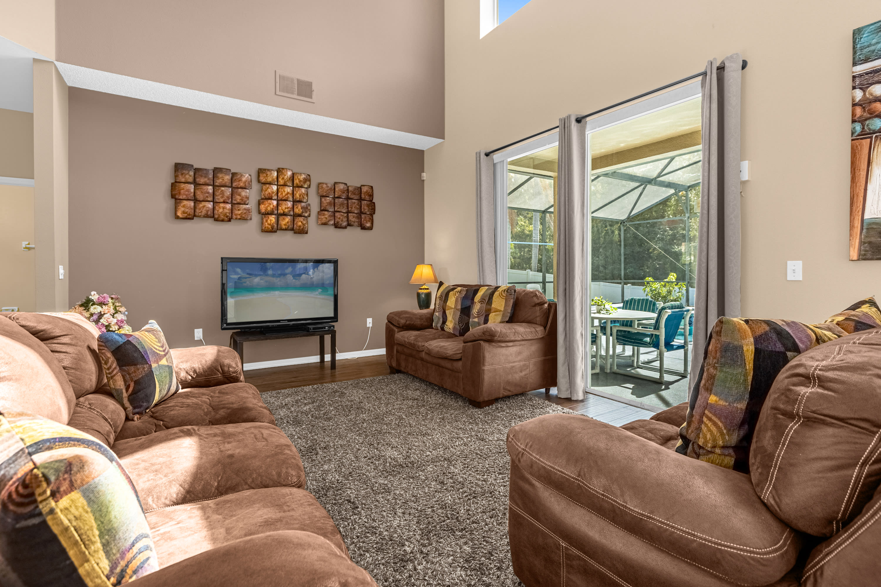 Comfortable living room with Smart TV and high speed internet access