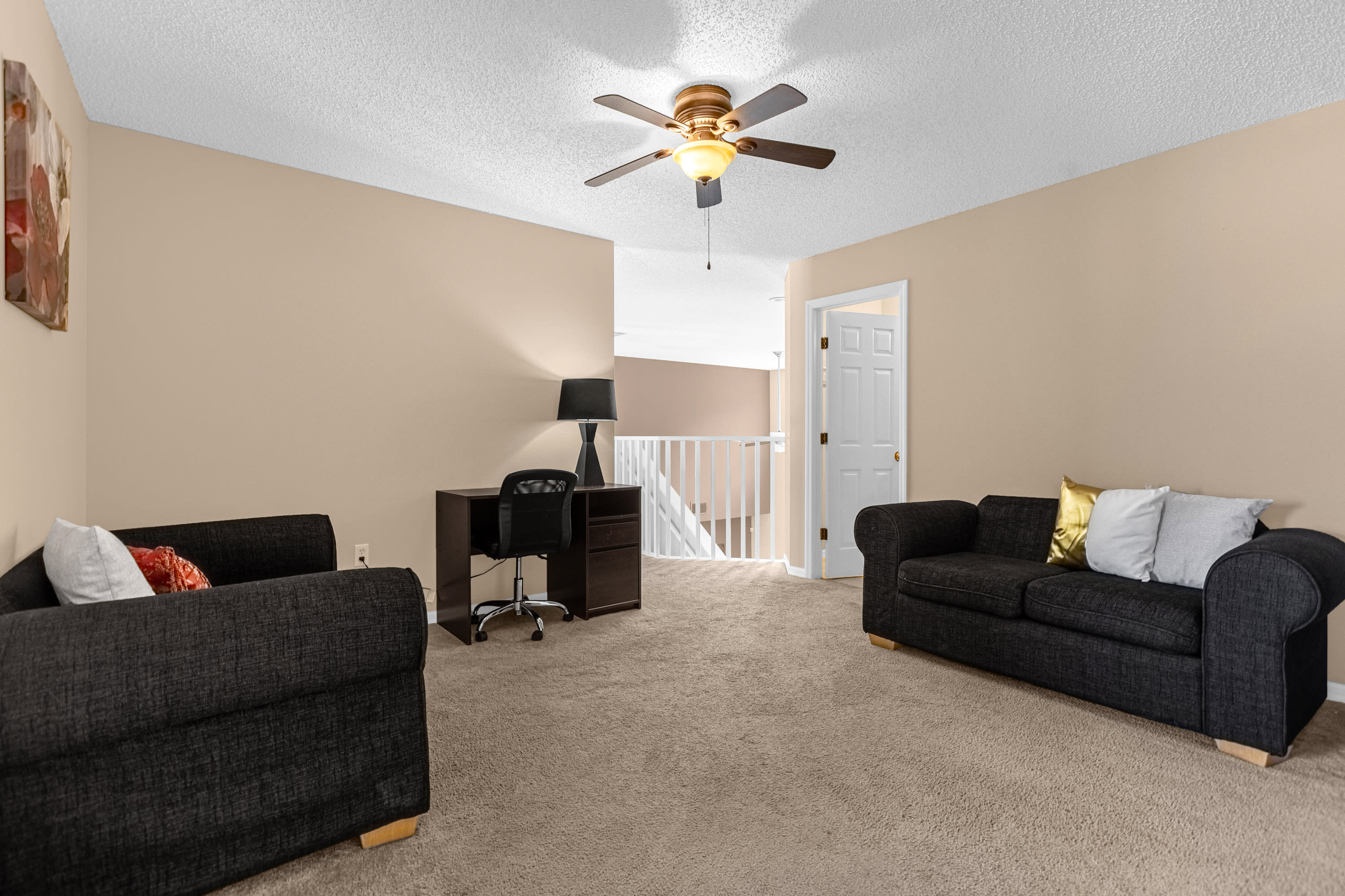 Upstairs TV lounge with Dedicated Workstation