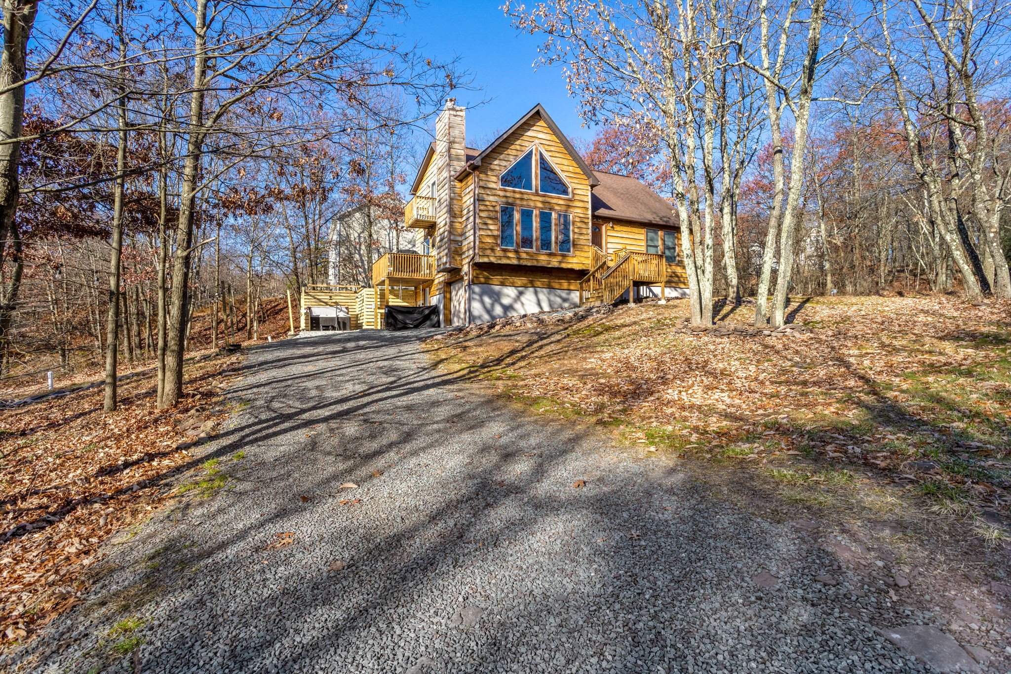 Surrounded by trees and natural beauty, this cozy cabin is the perfect hideaway for a relaxing stay.