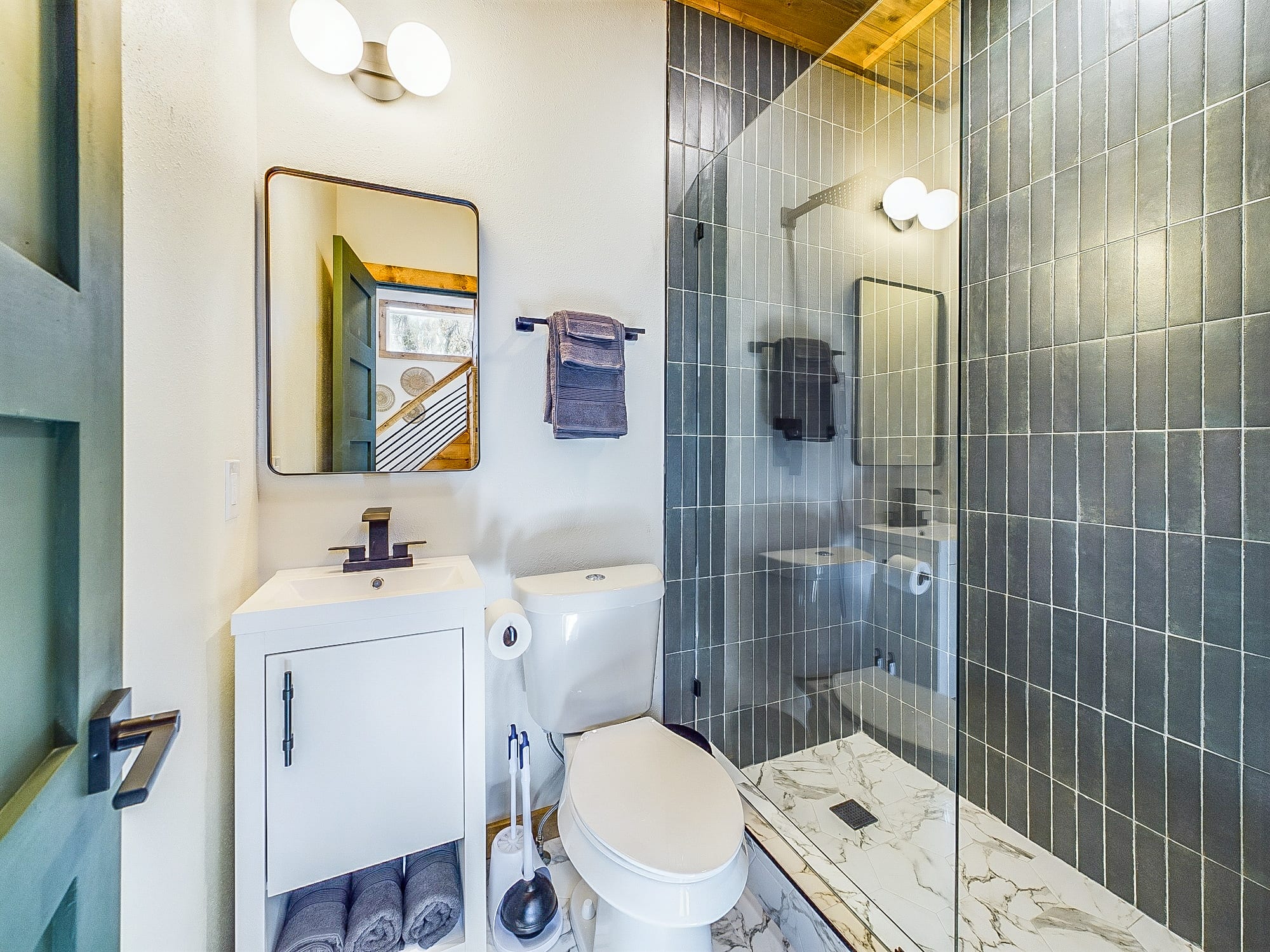 Enjoy on demand hot water from the rain shower.