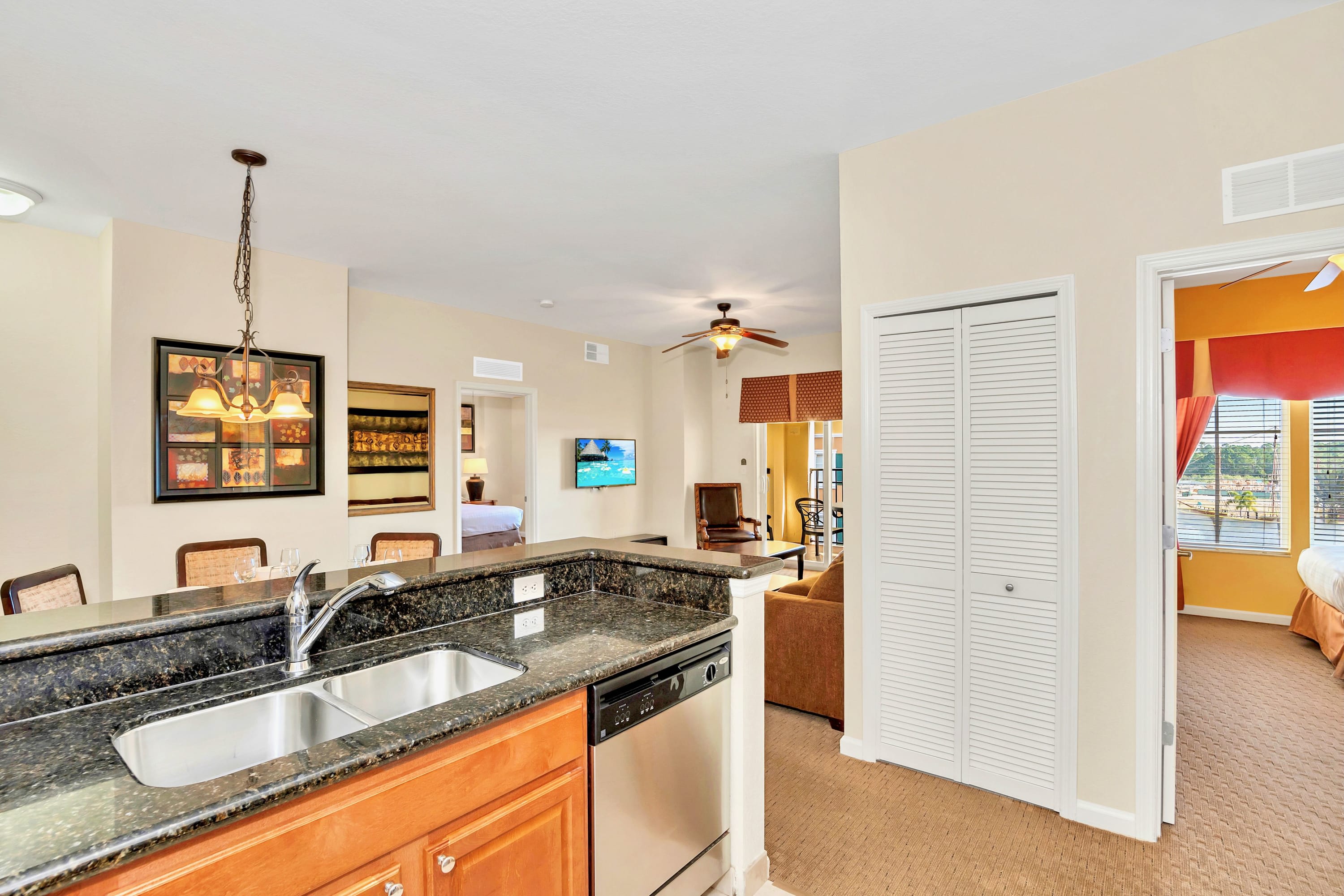 Bright And Spacious Kitchen With A Seamless Flow To The Dining Space