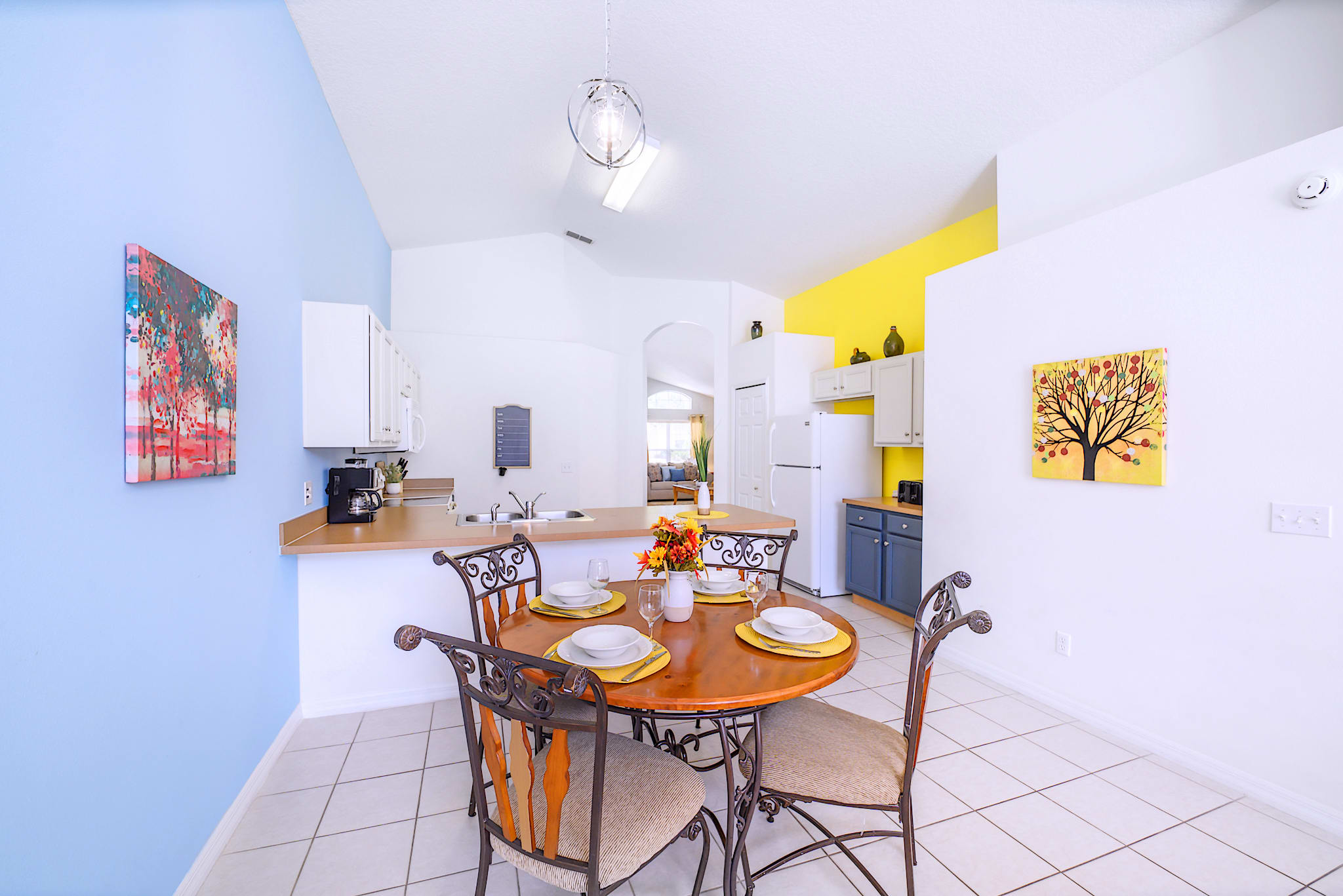 Breakfast Table Doubles as a Laptop Friendly Dedicated Workstation