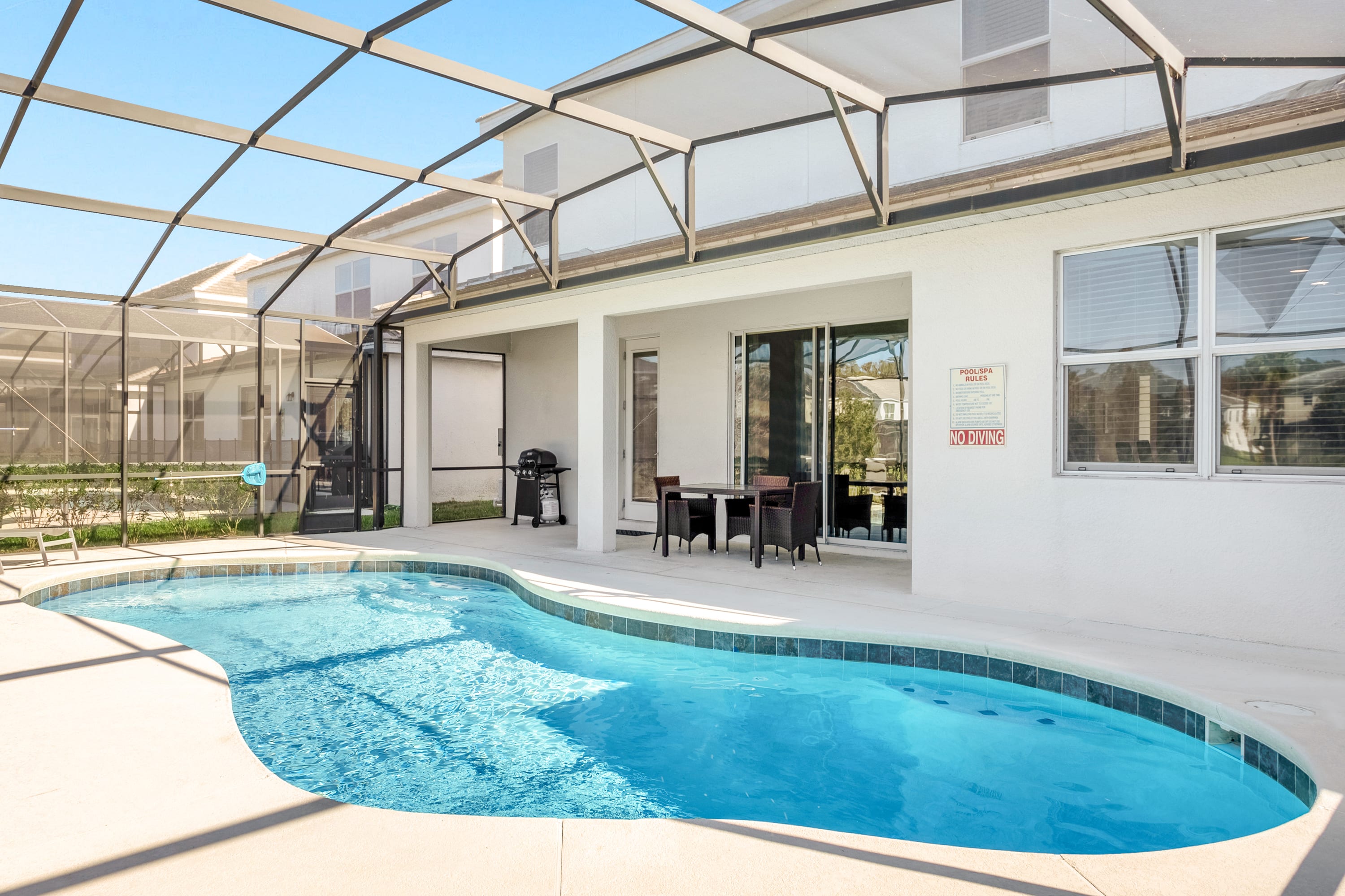 Enjoy a post-swim BBQ lunch at your poolside dining area.