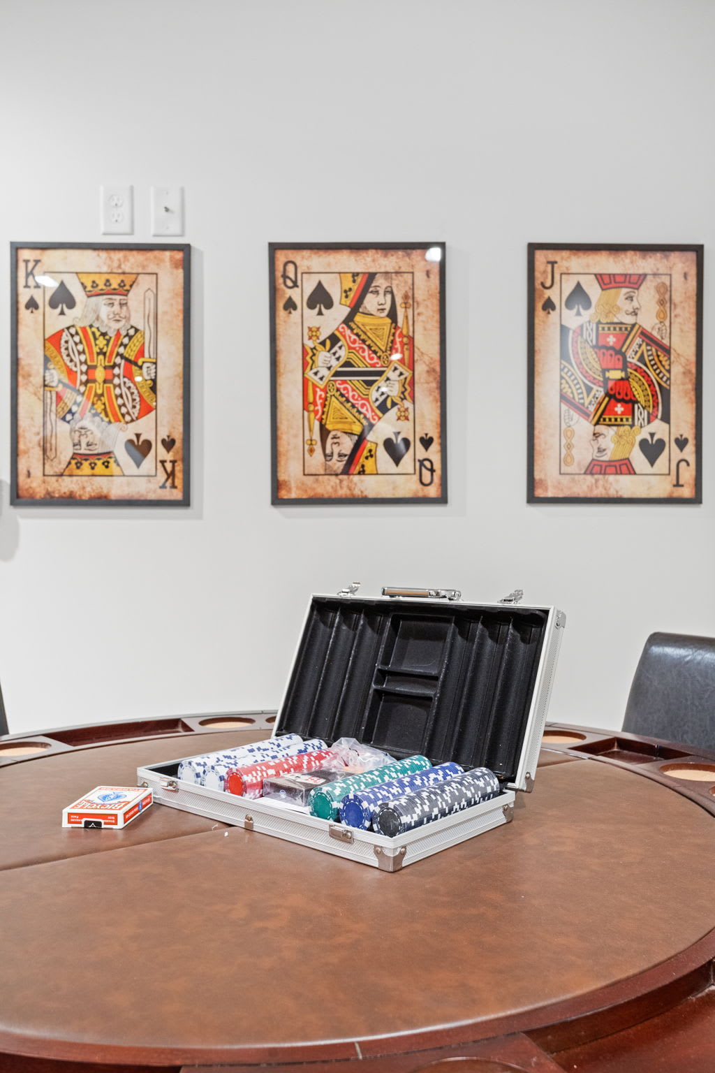 This sleek game table is ready for intense board game battles or laid-back card nights with friends and family.