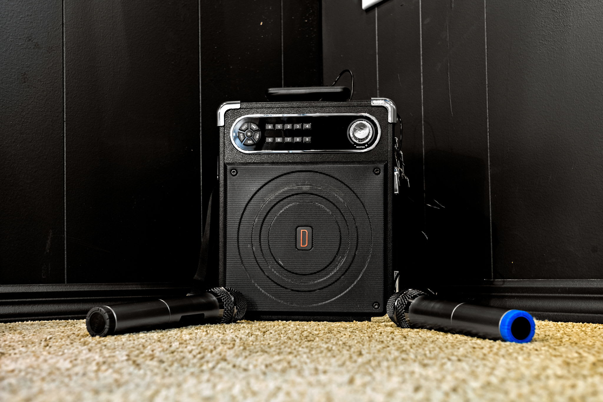 A powerful speaker setup ready to bring music and energy to your game nights, movie marathons, or casual hangouts.