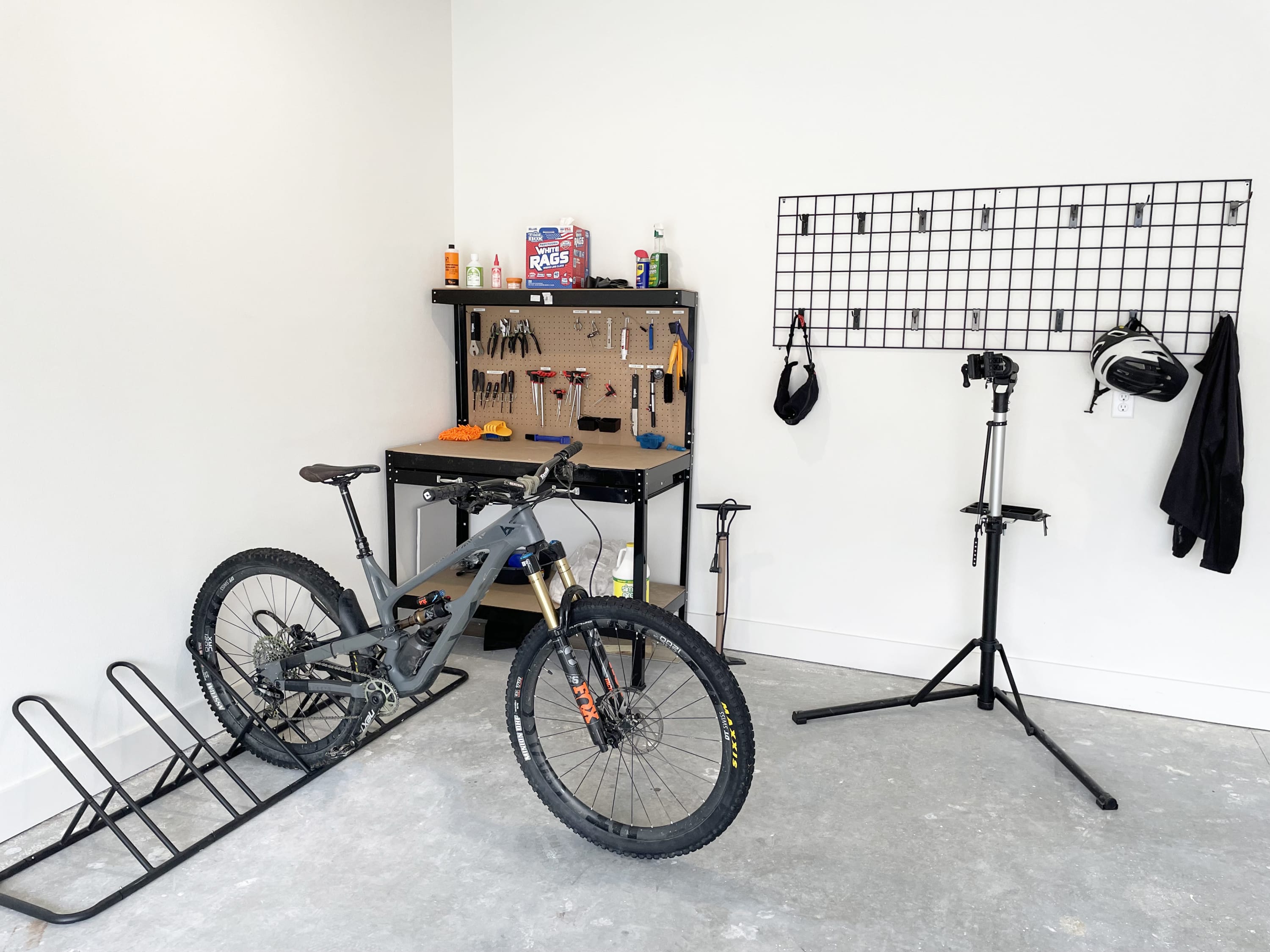 Bike storage in the garage.