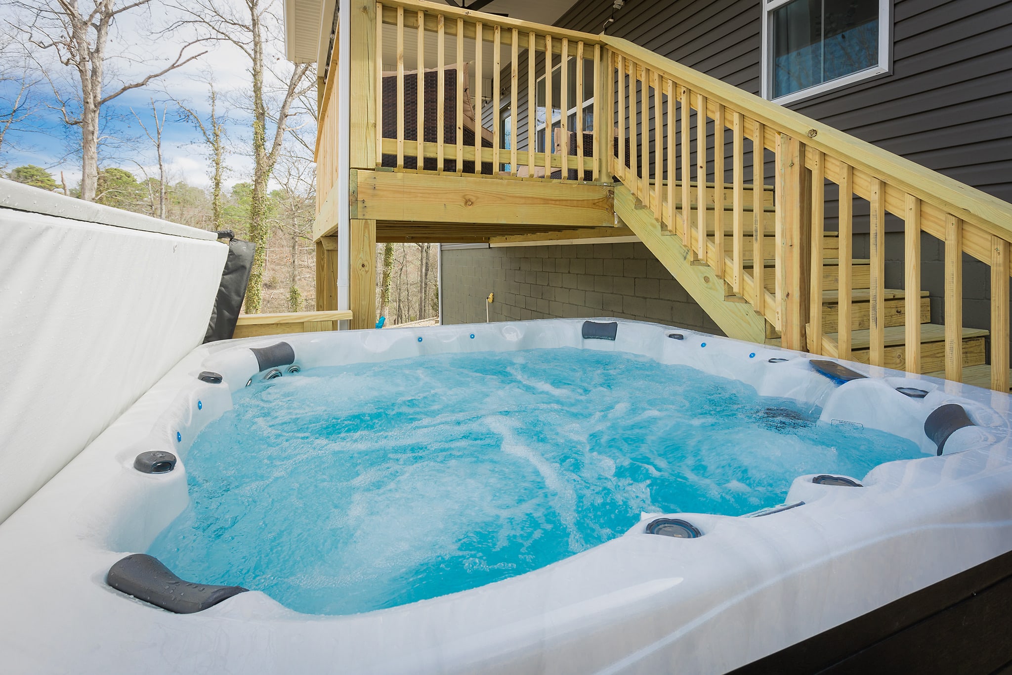 Six person hot tub.