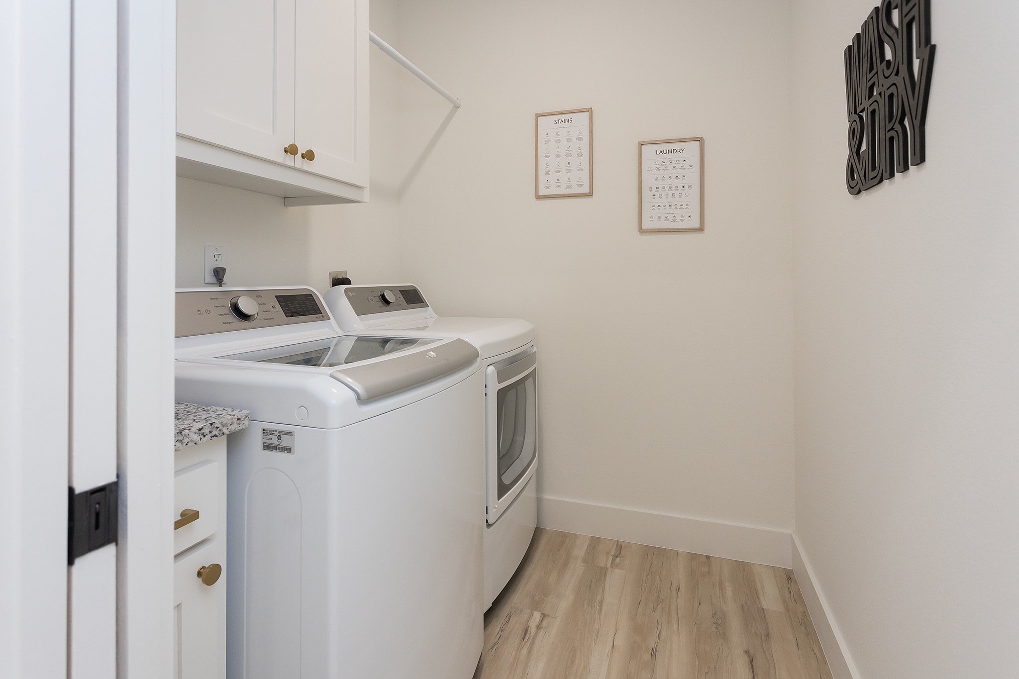 Washer and dryer for your use.