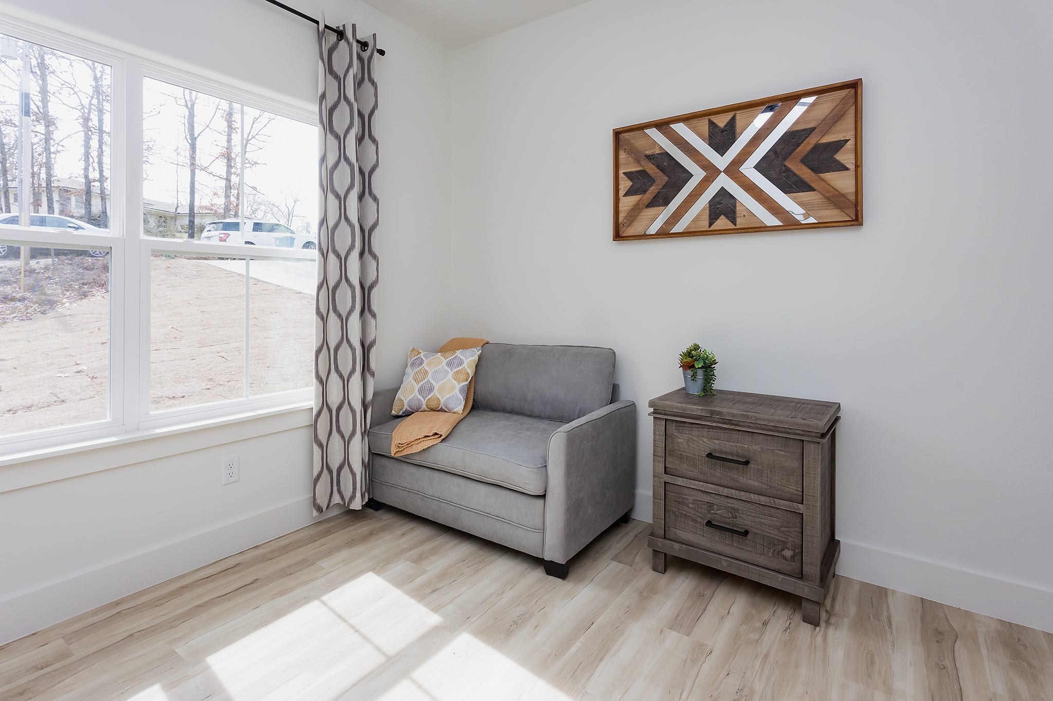 Pull out single mattresses in third bedroom.