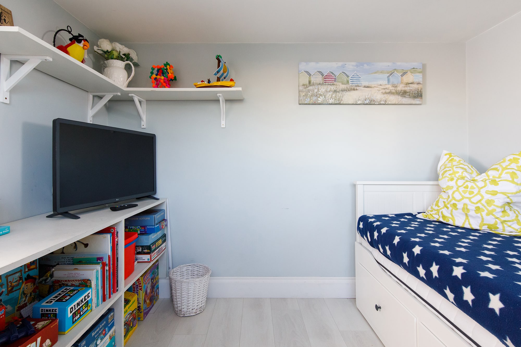 There is a TV, books and plenty of games to amuse children and teenagers.