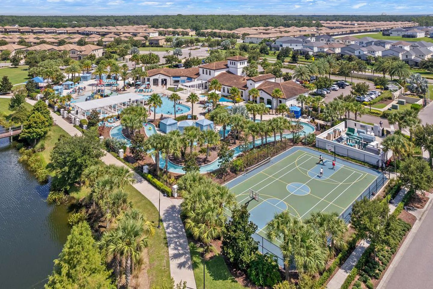 Sports courts, lazy river, jacuzzi hot tub, and more - we've got it all at the Windsor at Westside resort!