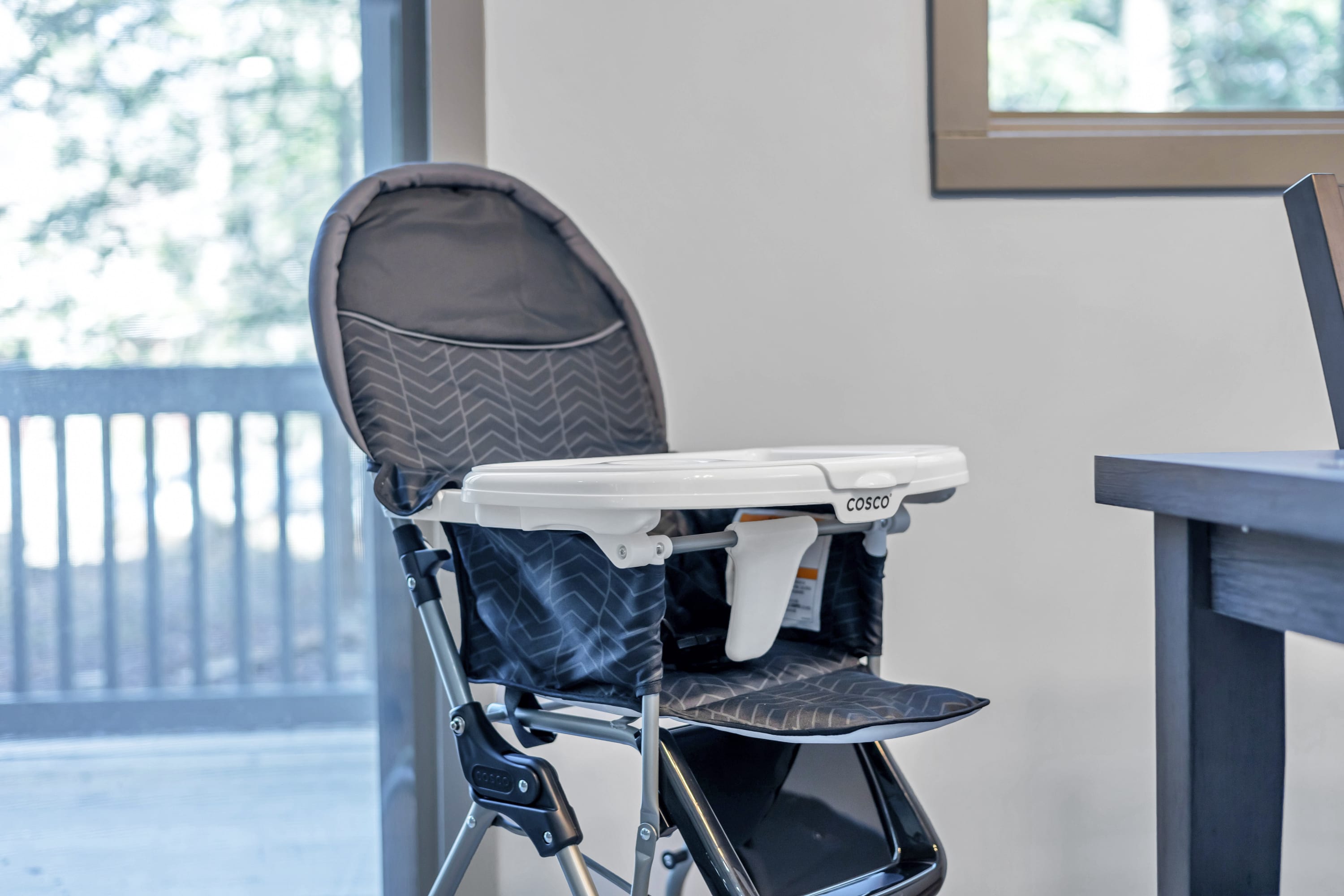 Perfect for families! This high chair ensures your little one is comfortably included at mealtime during your stay.