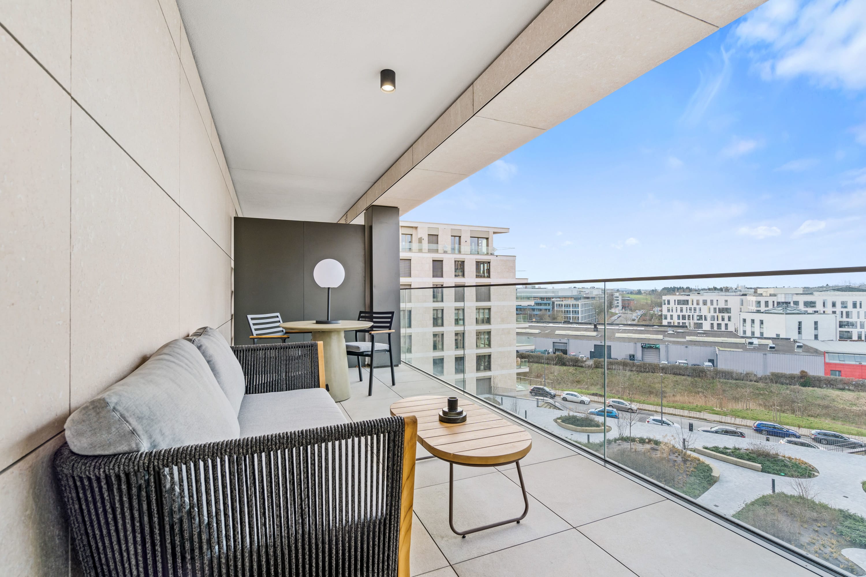 Take in the panoramic views from our balcony, your high-rise haven.