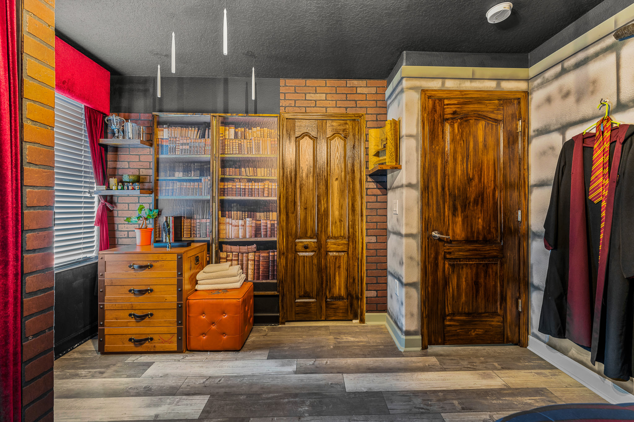 Wood-paneled room offering a cozy, spa-like retreat atmosphere.