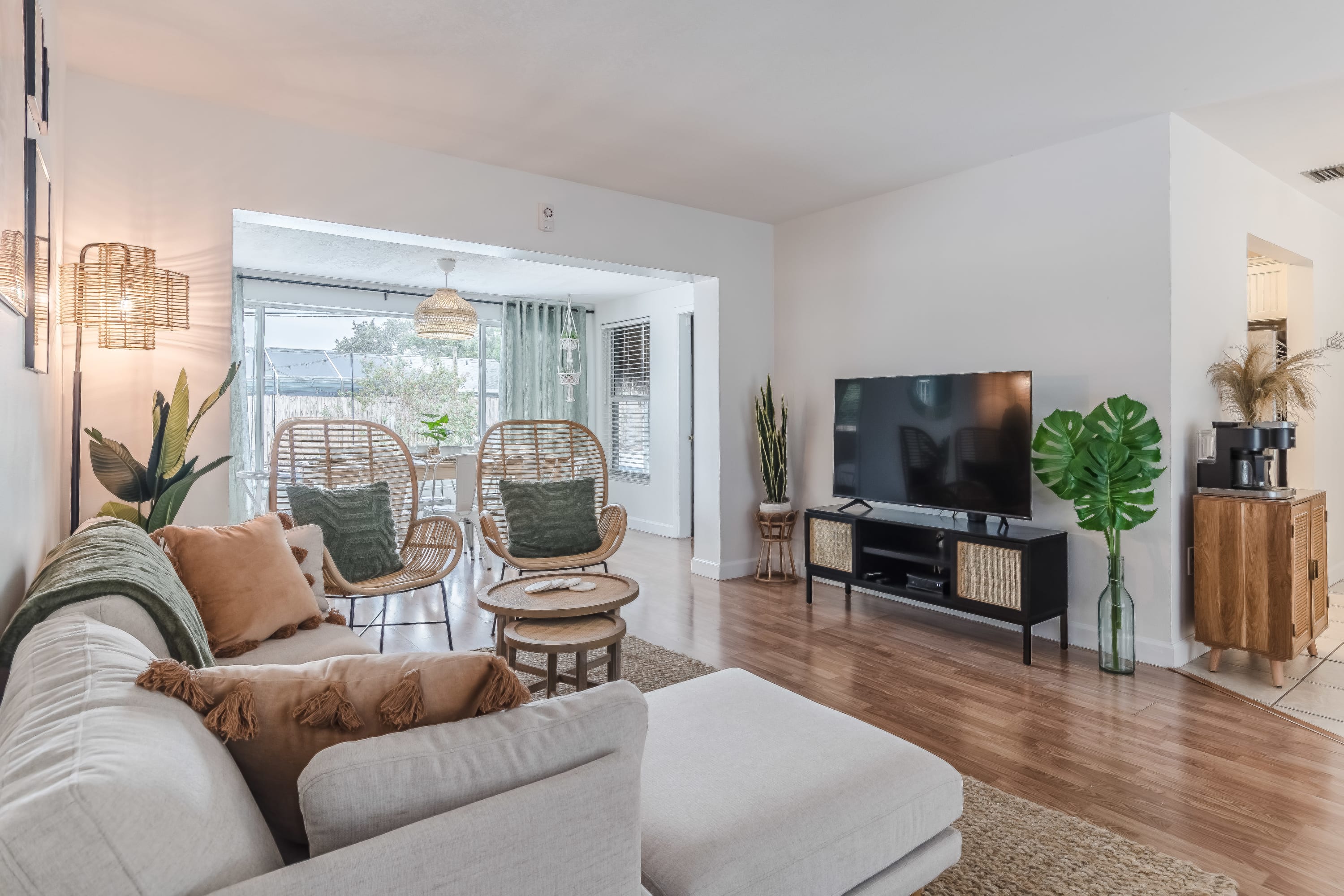 Comfortable living area w/ plush seating and layered textures