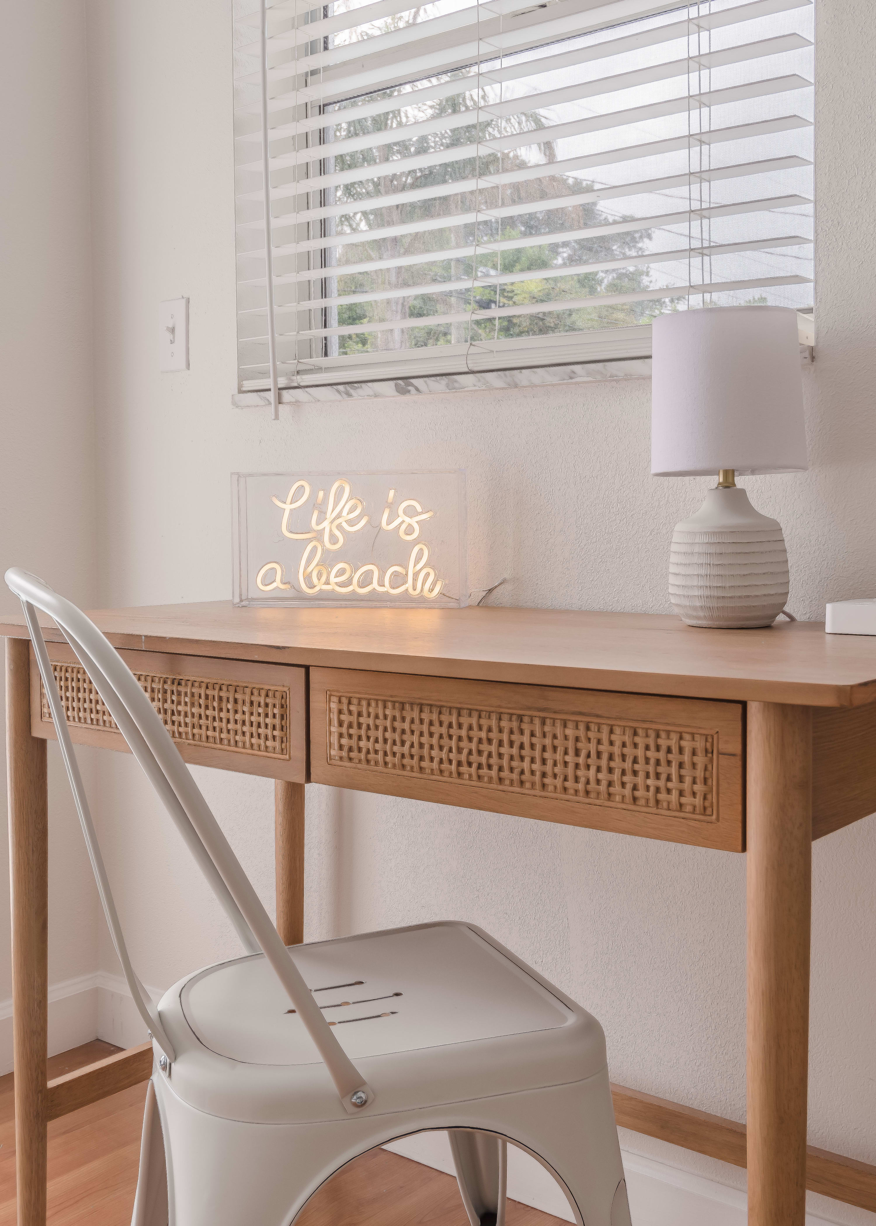 Cozy corner w/ chair and soft light for quiet moments