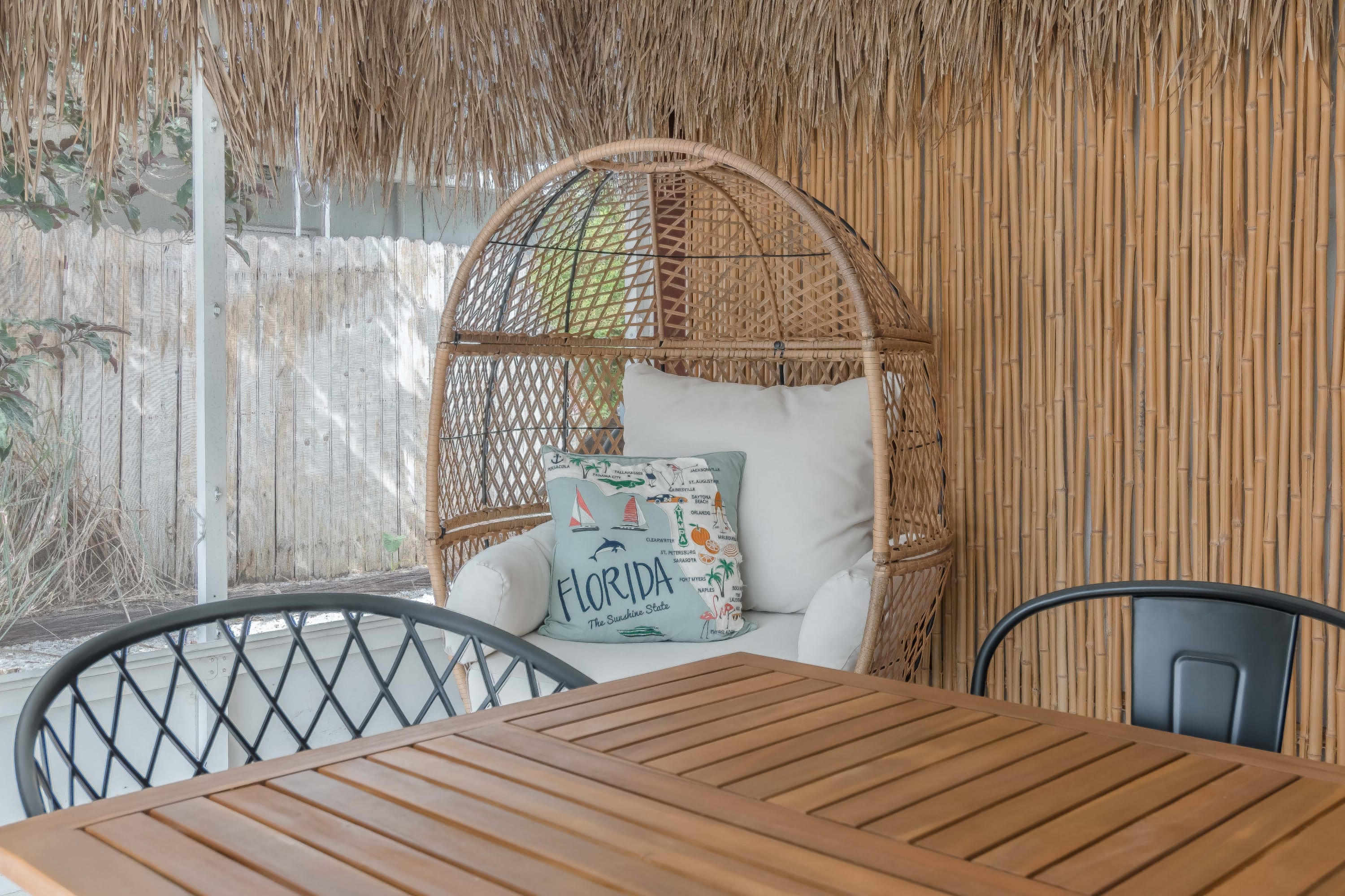 Cozy hanging chair nook perfect for a quiet break