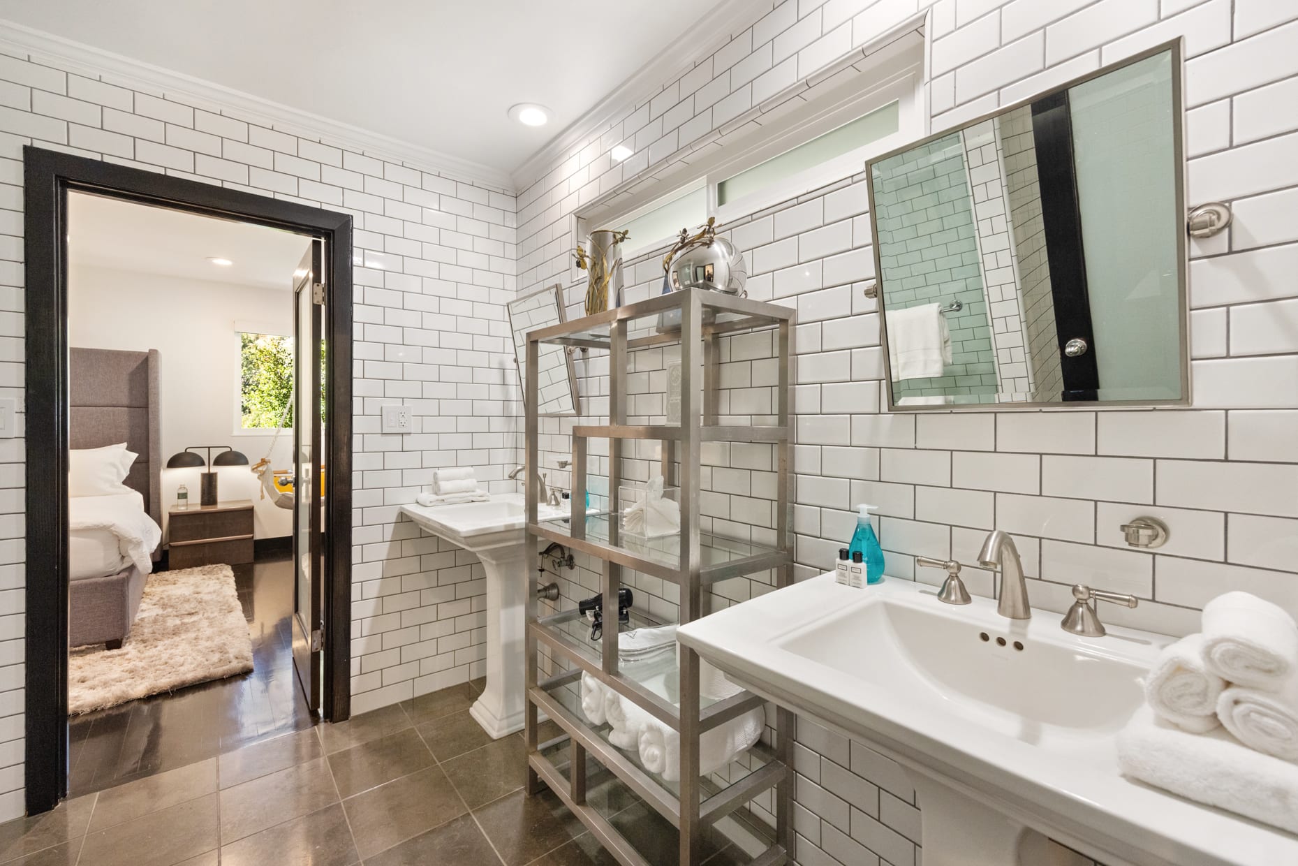Pamper yourself in our exquisite bathroom, a luxurious oasis featuring premium amenities and a lavish ambiance.