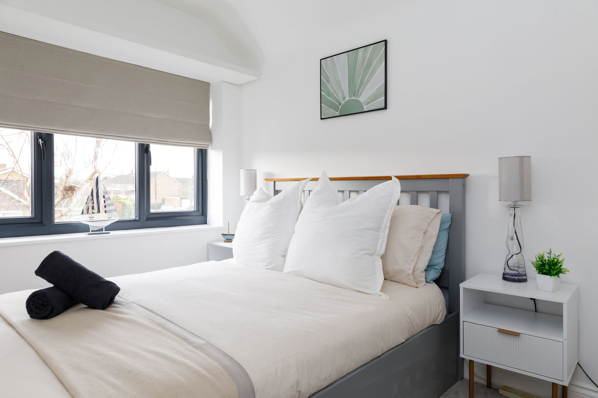 A double bed can be found in the second bedroom.