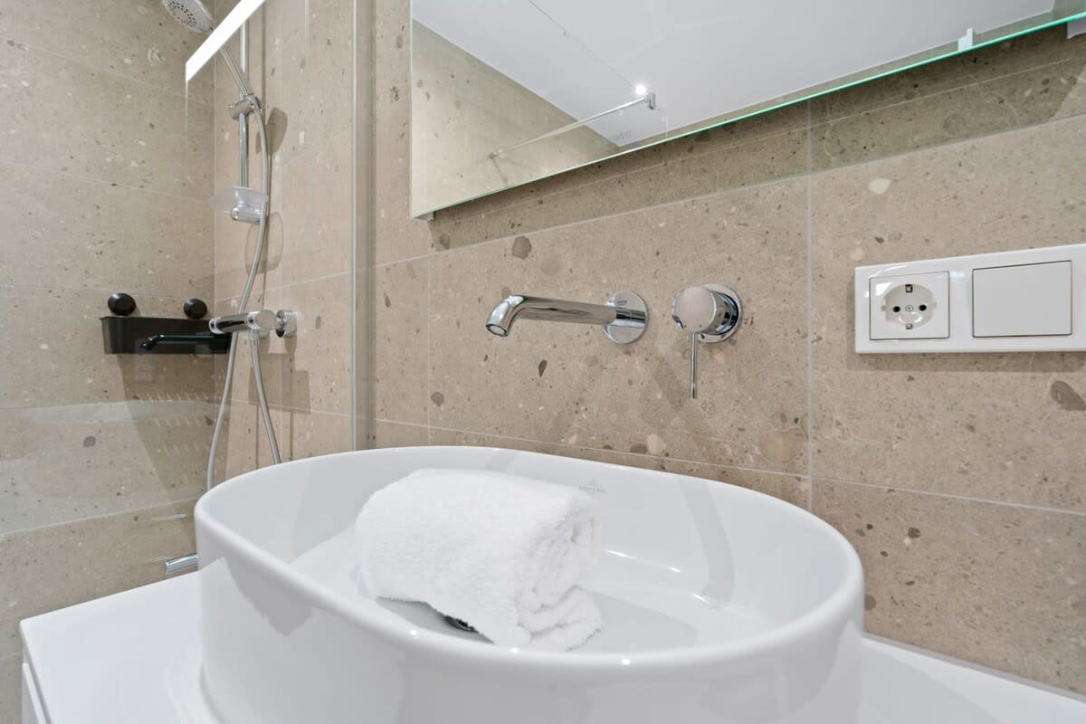 Clean lines and minimalist design for a refreshing quick stop.