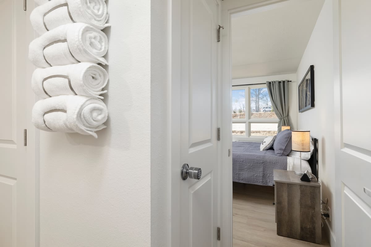 The spacious ensuite bathrooms each provide a tub/shower combo.