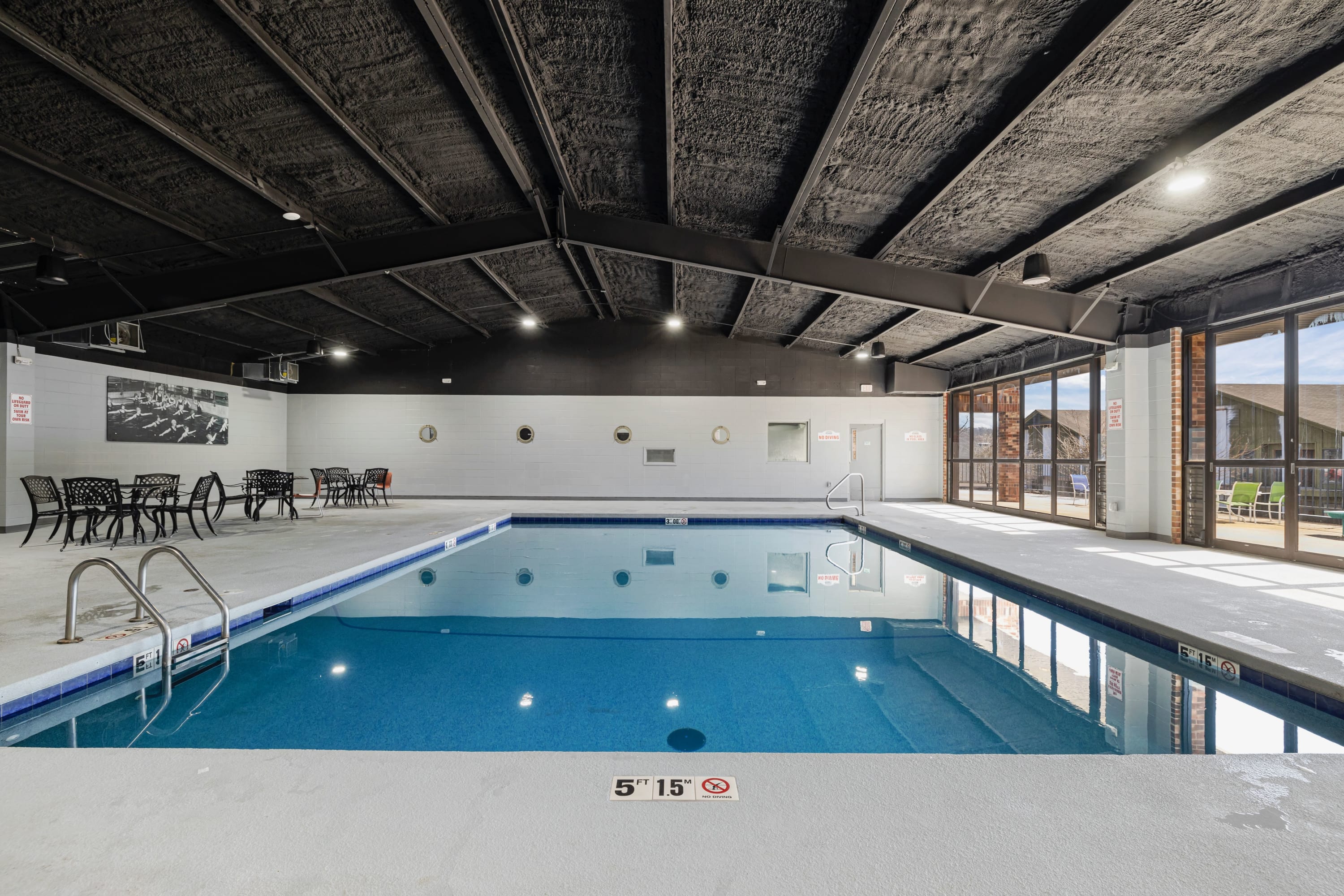 Indoor heated pool for lots of family fun