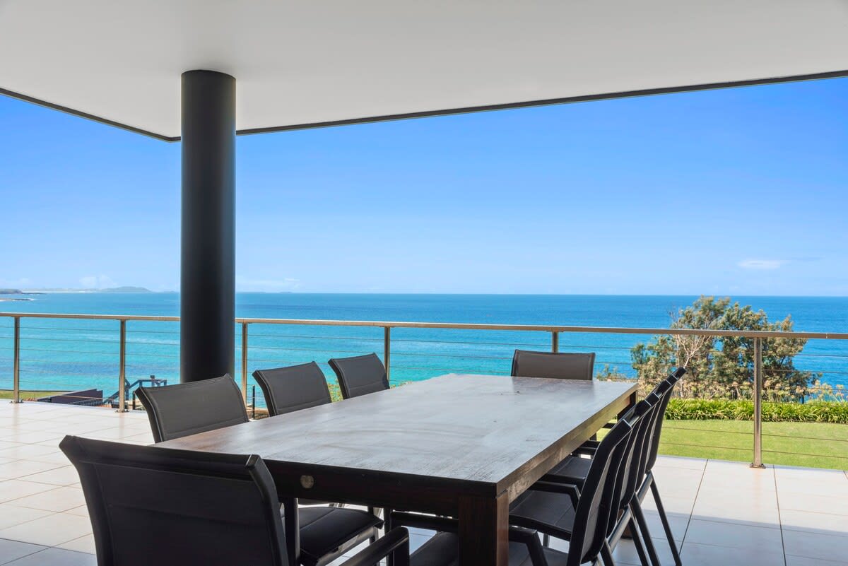 Enjoy alfresco dining with this view