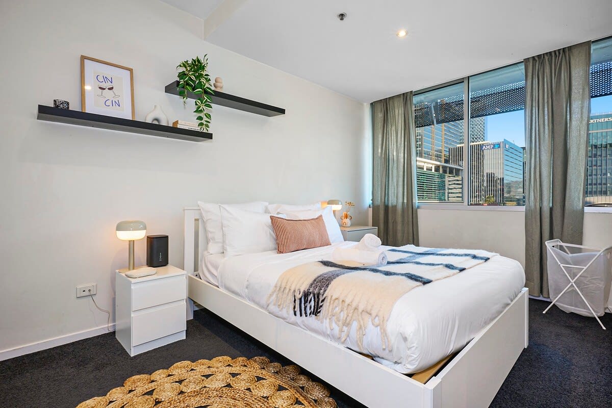 Bedroom with beautiful view of the City