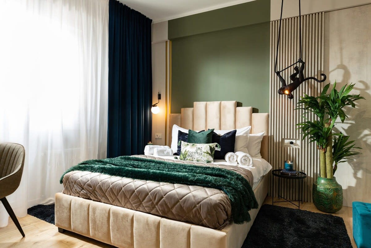 Wake up refreshed in our sunlit bedroom oasis, where natural light streams in, enhancing the luxurious comfort of every meticulously curated detail.